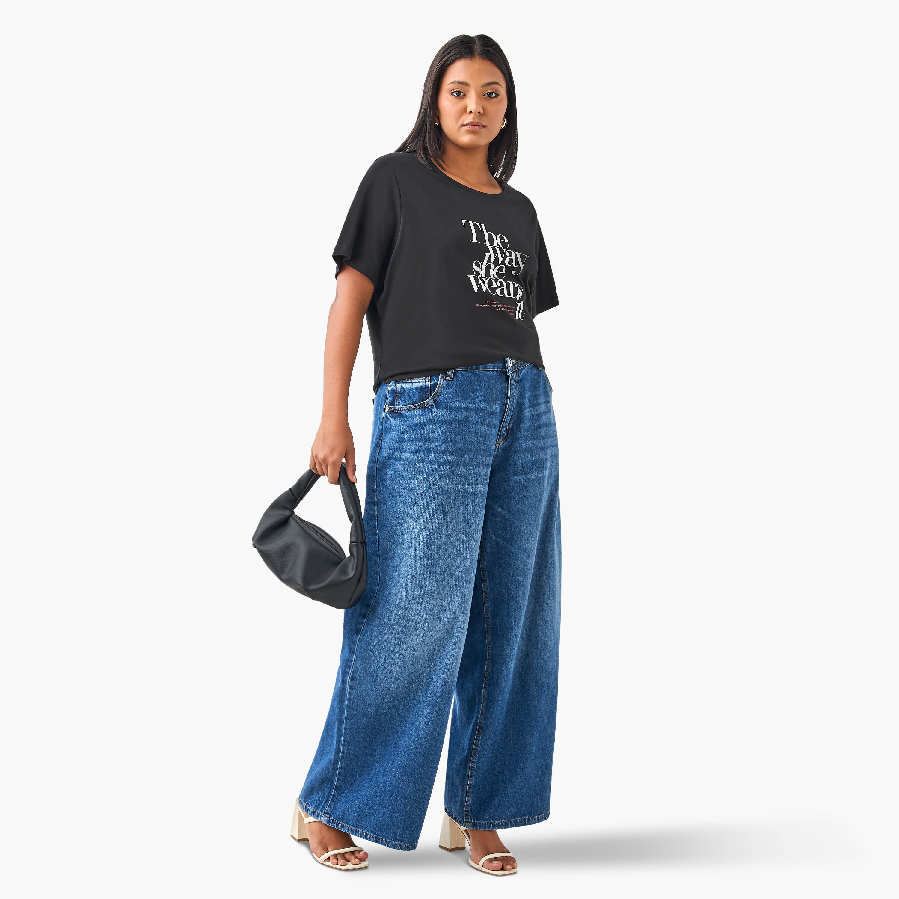 Plus Size Ulla Popken Slogan Print T-shirt-women-clothing-tshirts-image-2