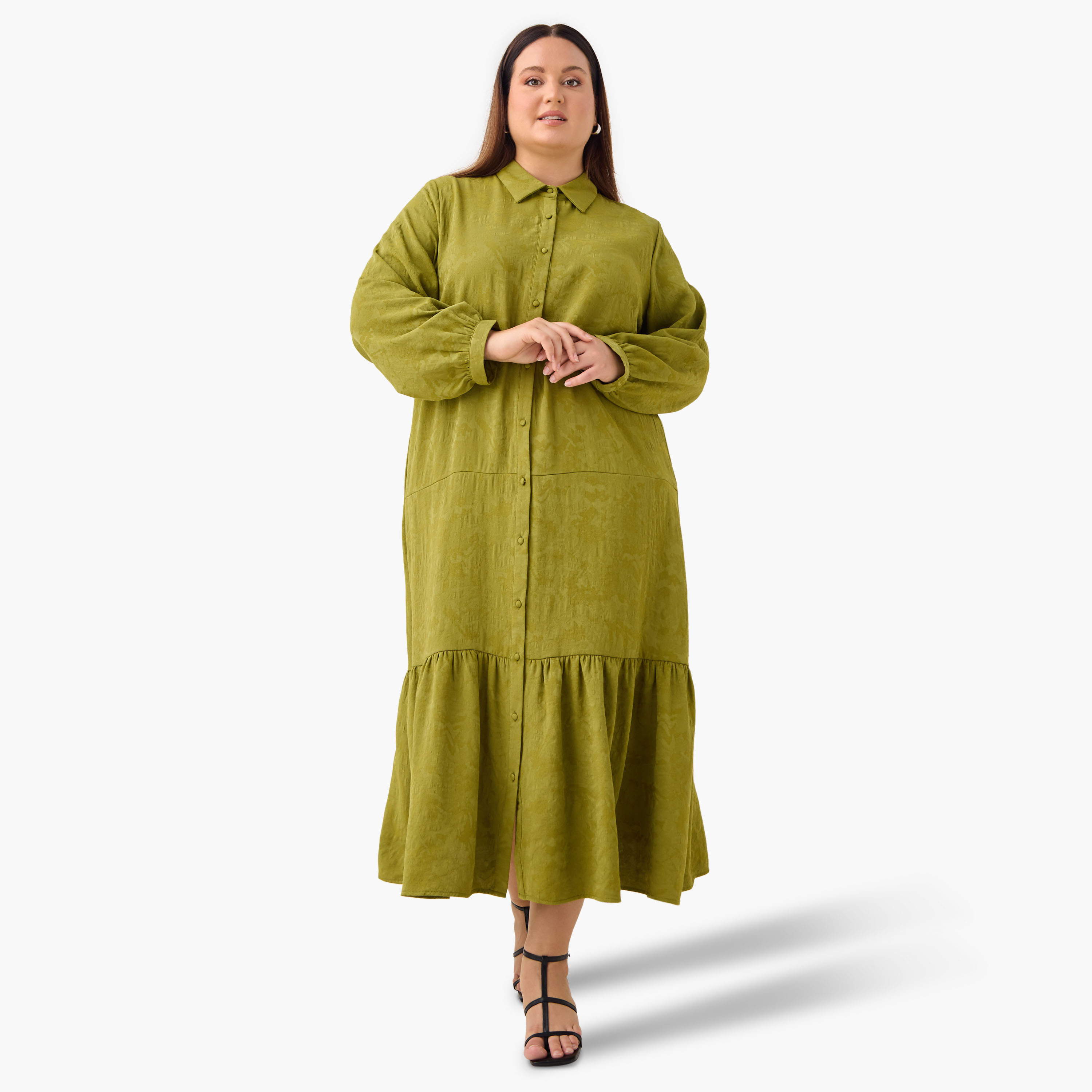 Plus Size Ulla Popken Tiered Jacquard Maxi Dress-women-clothing-dresses-image-2