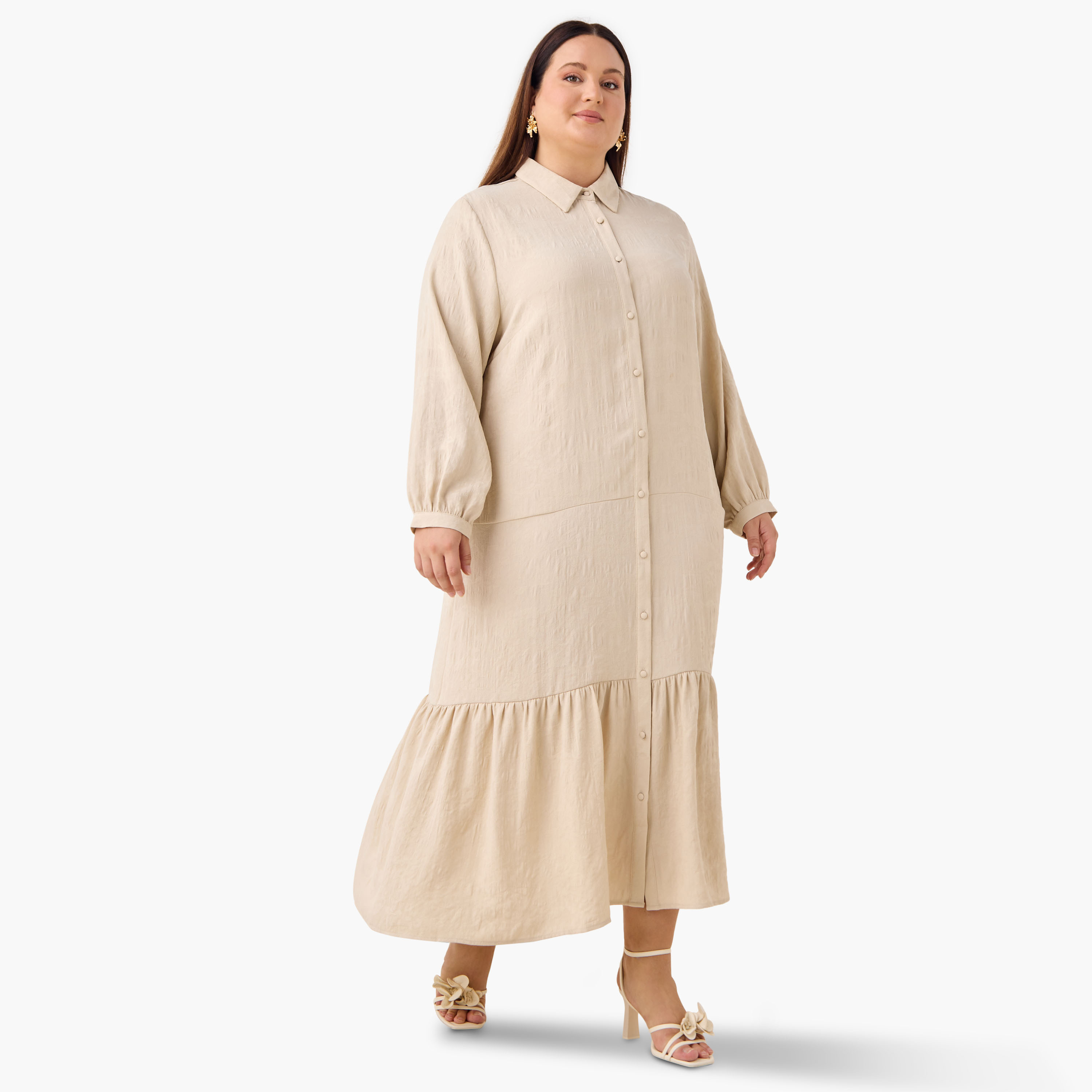 Plus Size Ulla Popken Tiered Jacquard Maxi Dress-women-clothing-dresses-image-1