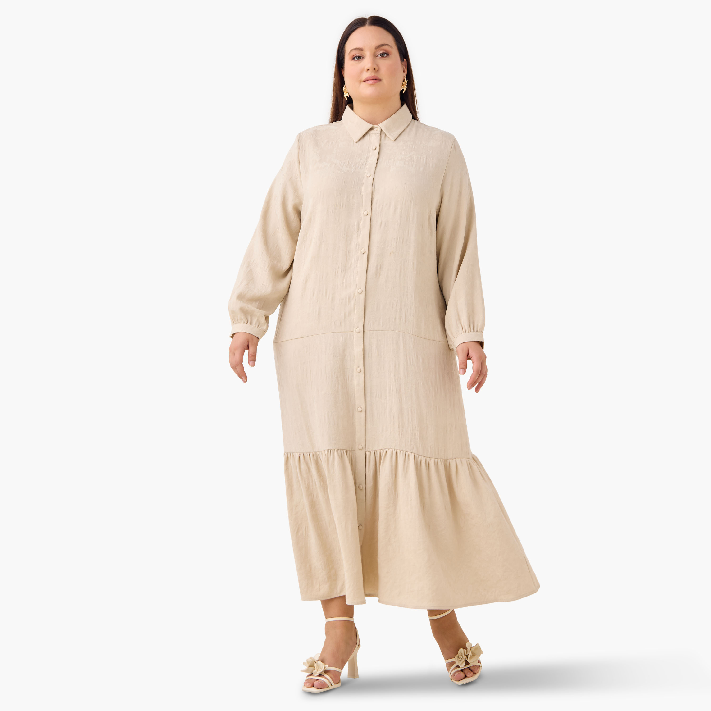 Plus Size Ulla Popken Tiered Jacquard Maxi Dress-women-clothing-dresses-image-2