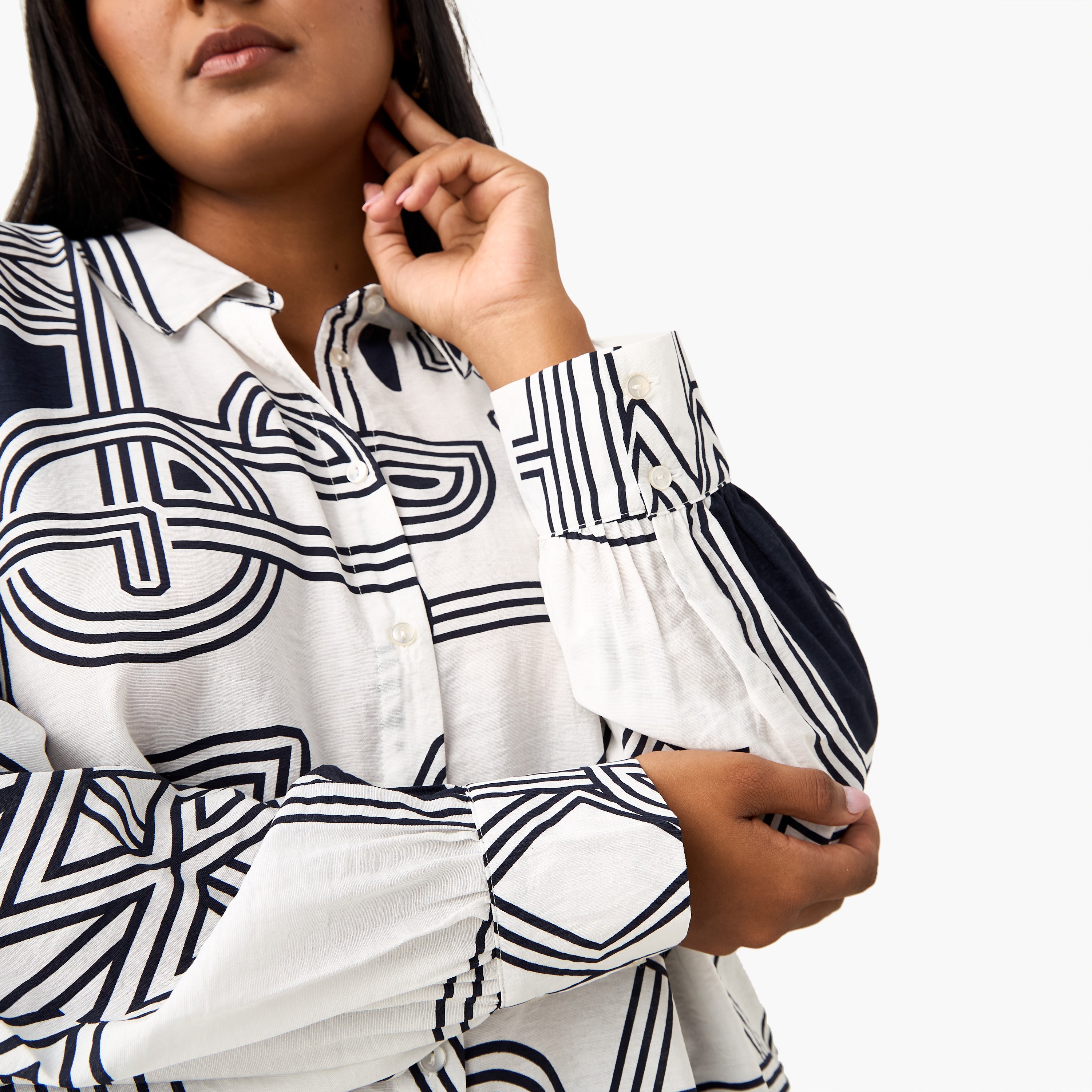 Plus Size Ulla Popken Printed Shirt with Long Sleeves-women-clothing-shirtsandblouses-shirts-image-4