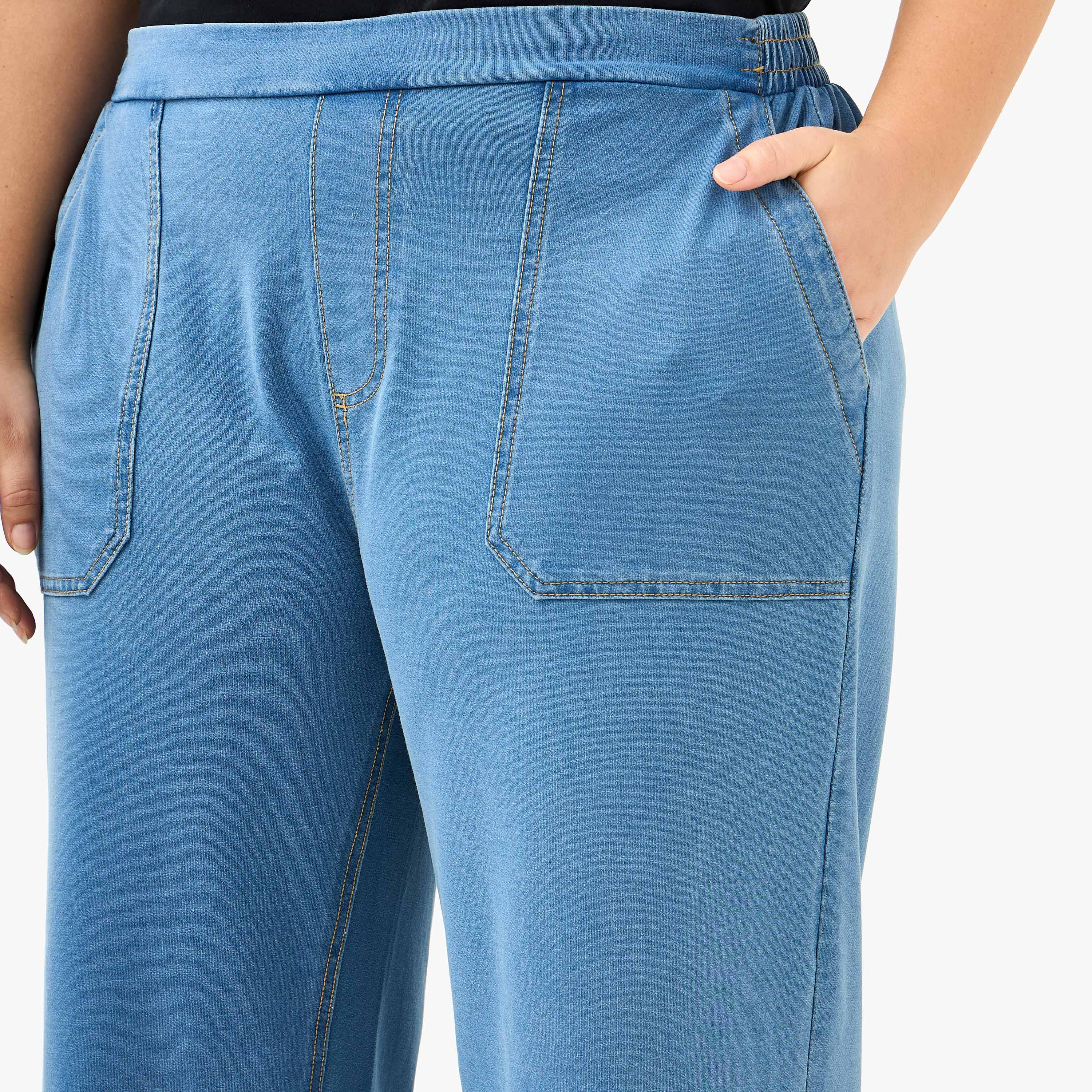 Plus Size Ulla Popken Regular Fit Flexi Waist Jeans with Pockets-women-clothing-bottoms-jeans-image-4
