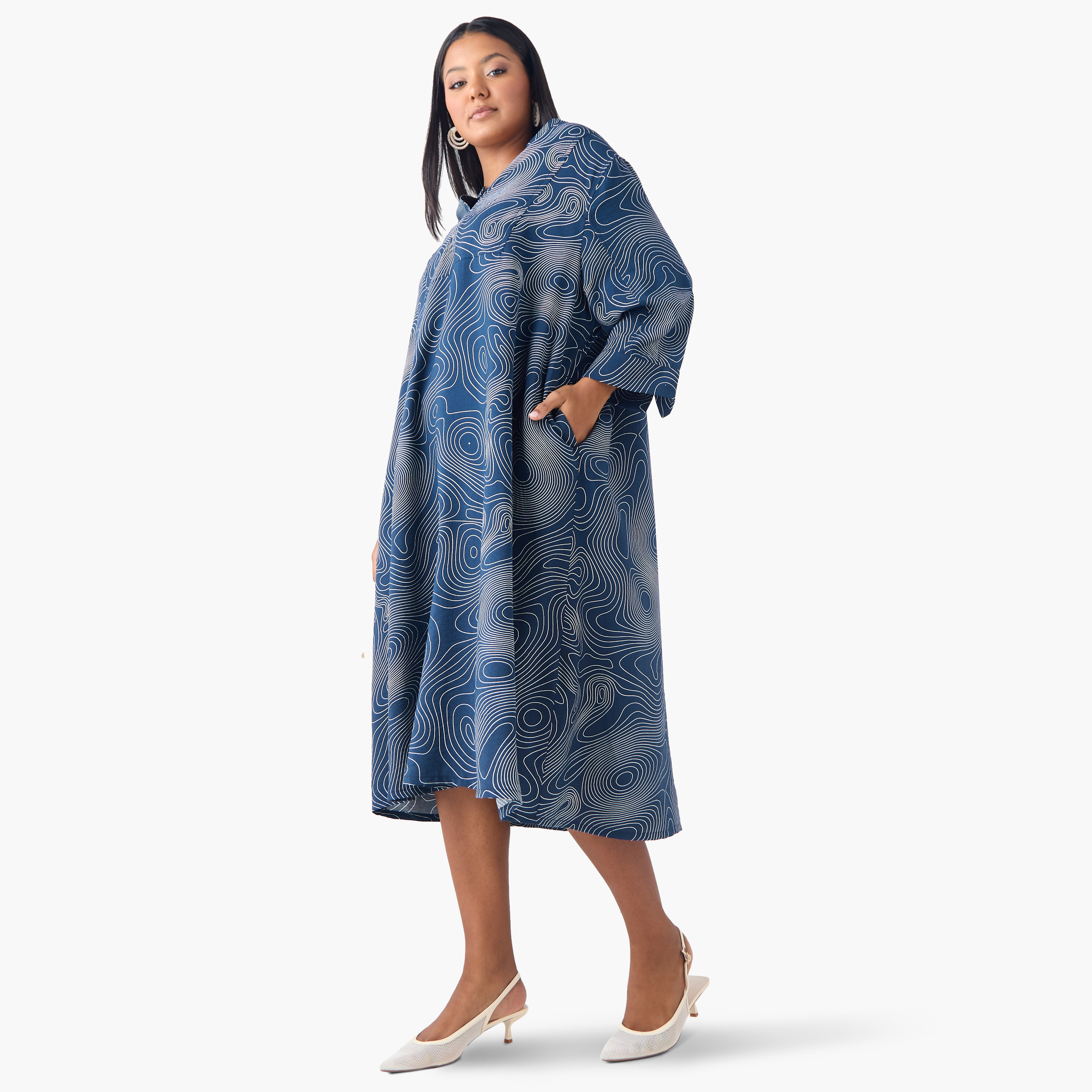 Plus Size Ulla Popken Printed A-line Dress-women-clothing-dresses-image-2