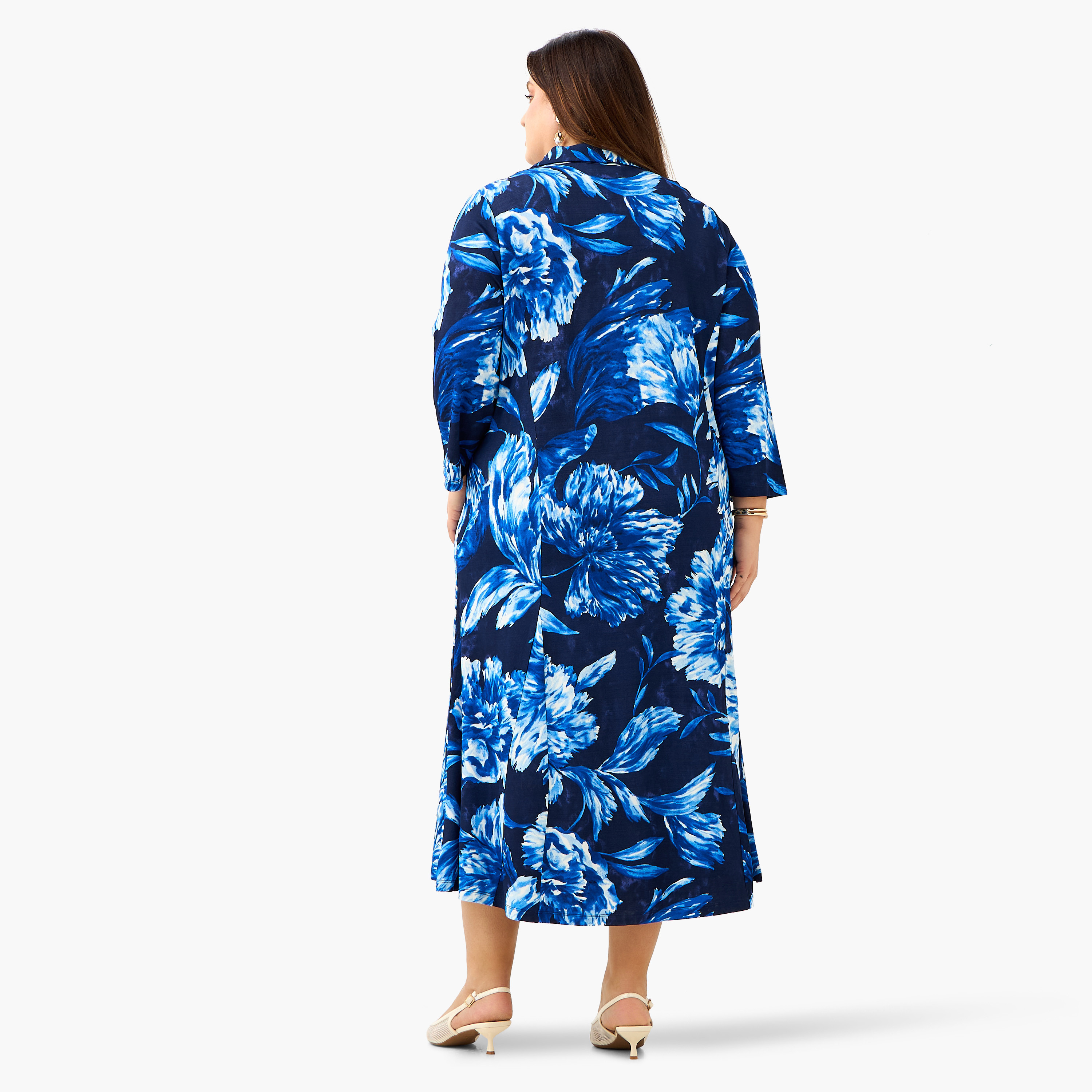 Plus Size Ulla Popken Floral Print Collared Dress-women-clothing-dresses-image-3