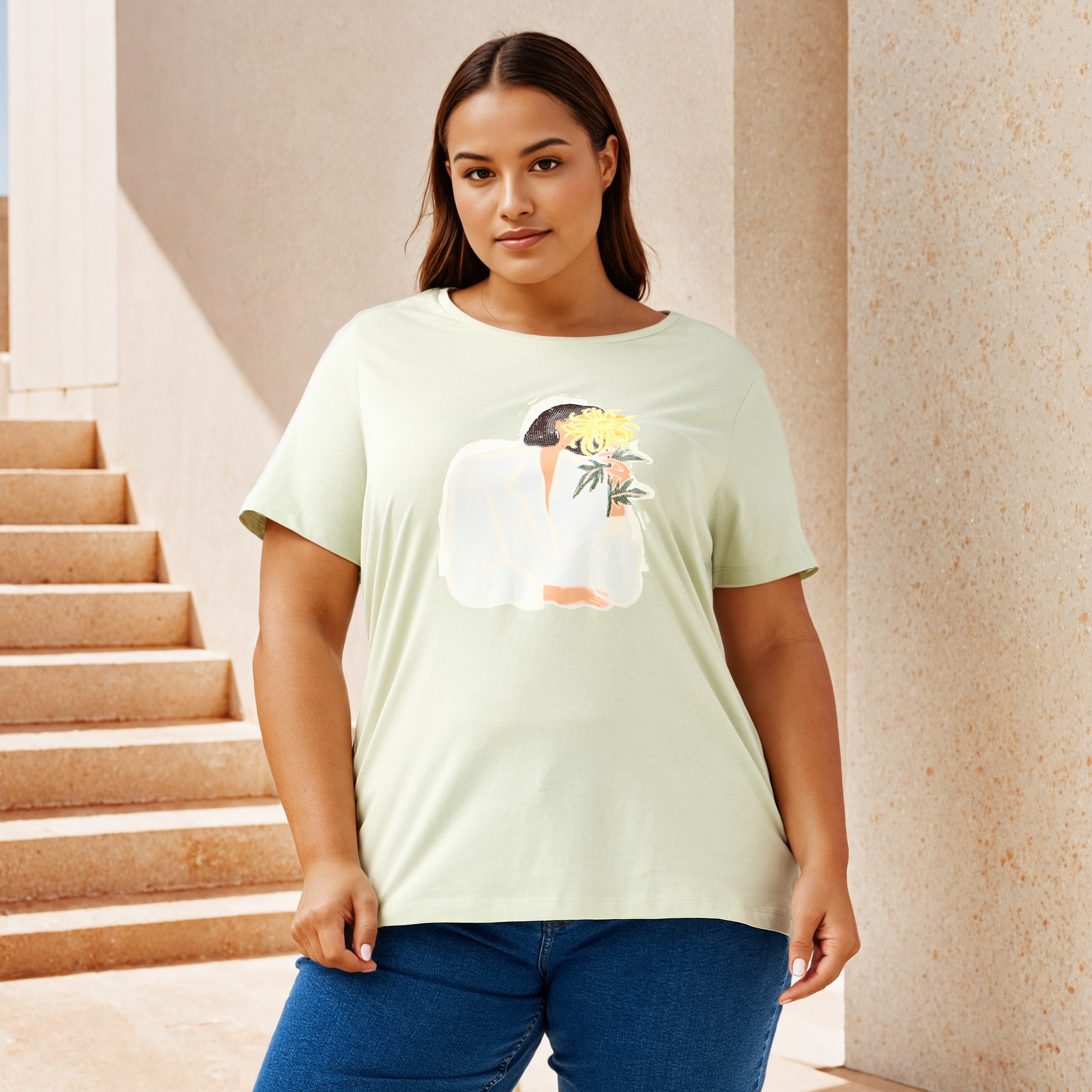 Plus Size Ulla Popken Printed T-shirt-women-clothing-tshirts-image-4