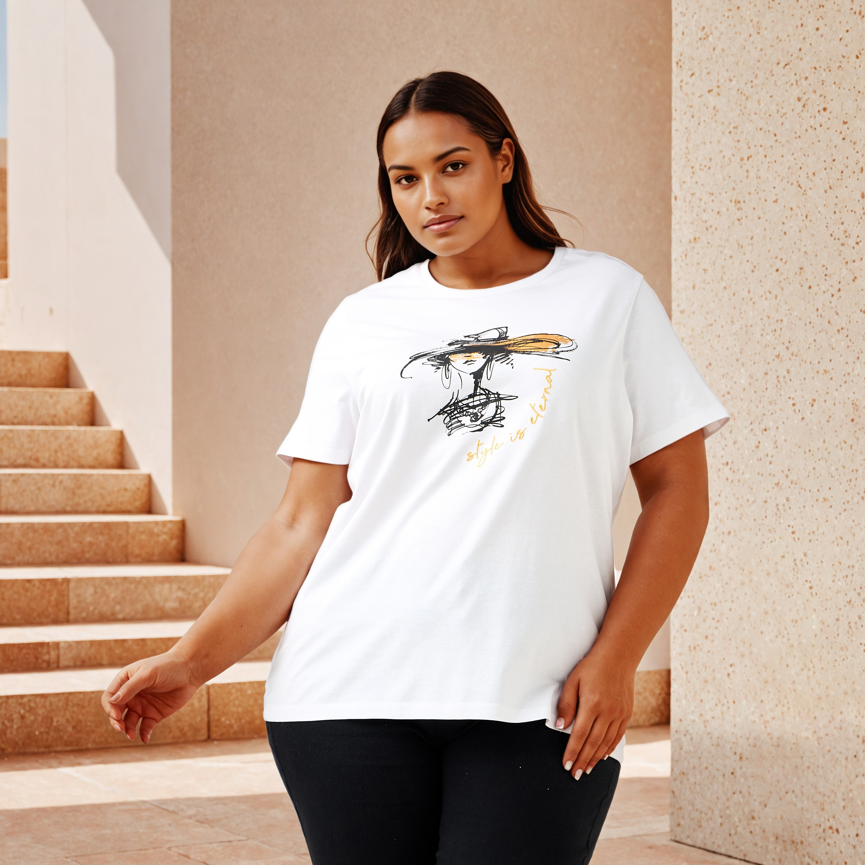 Plus Size Ulla Popken Printed Cotton T-shirt-women-clothing-tshirts-image-4