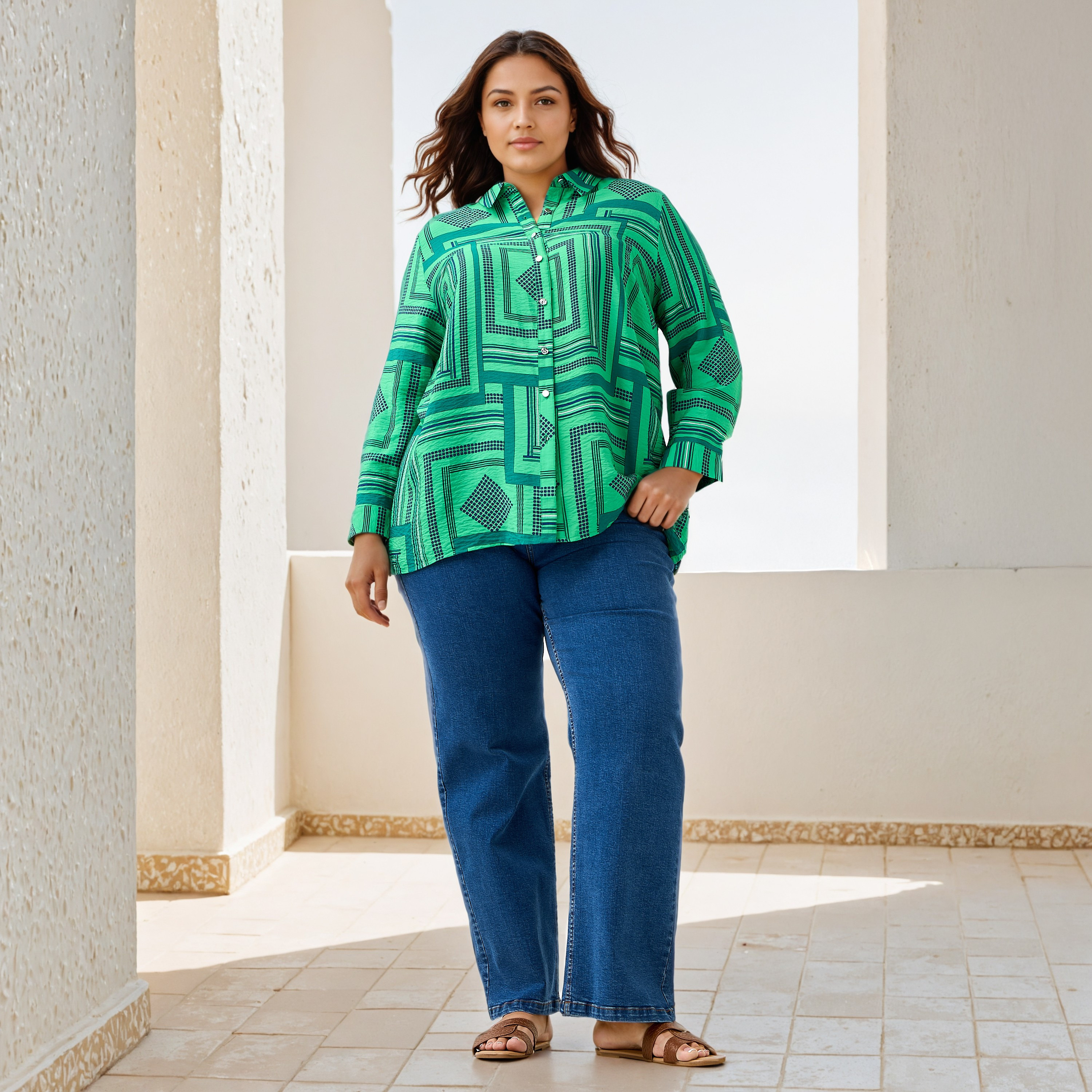 Plus Size Ulla Popken Printed Shirt-women-clothing-shirtsandblouses-shirts-image-2