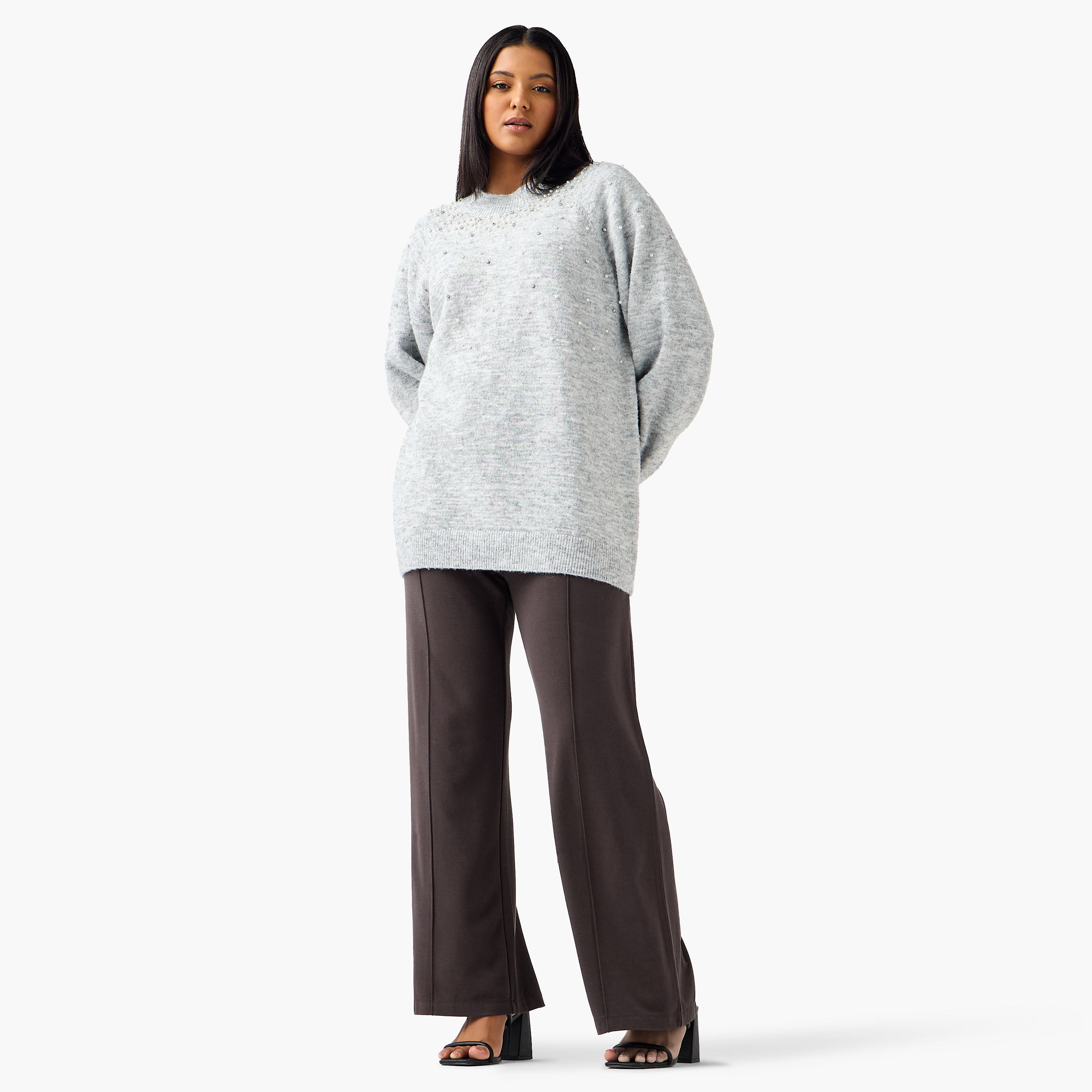 بنطلون بينتوك واسع الساقين بخصر مطاطي من أولا بوبكن-women-clothing-bottoms-trousers-image-2