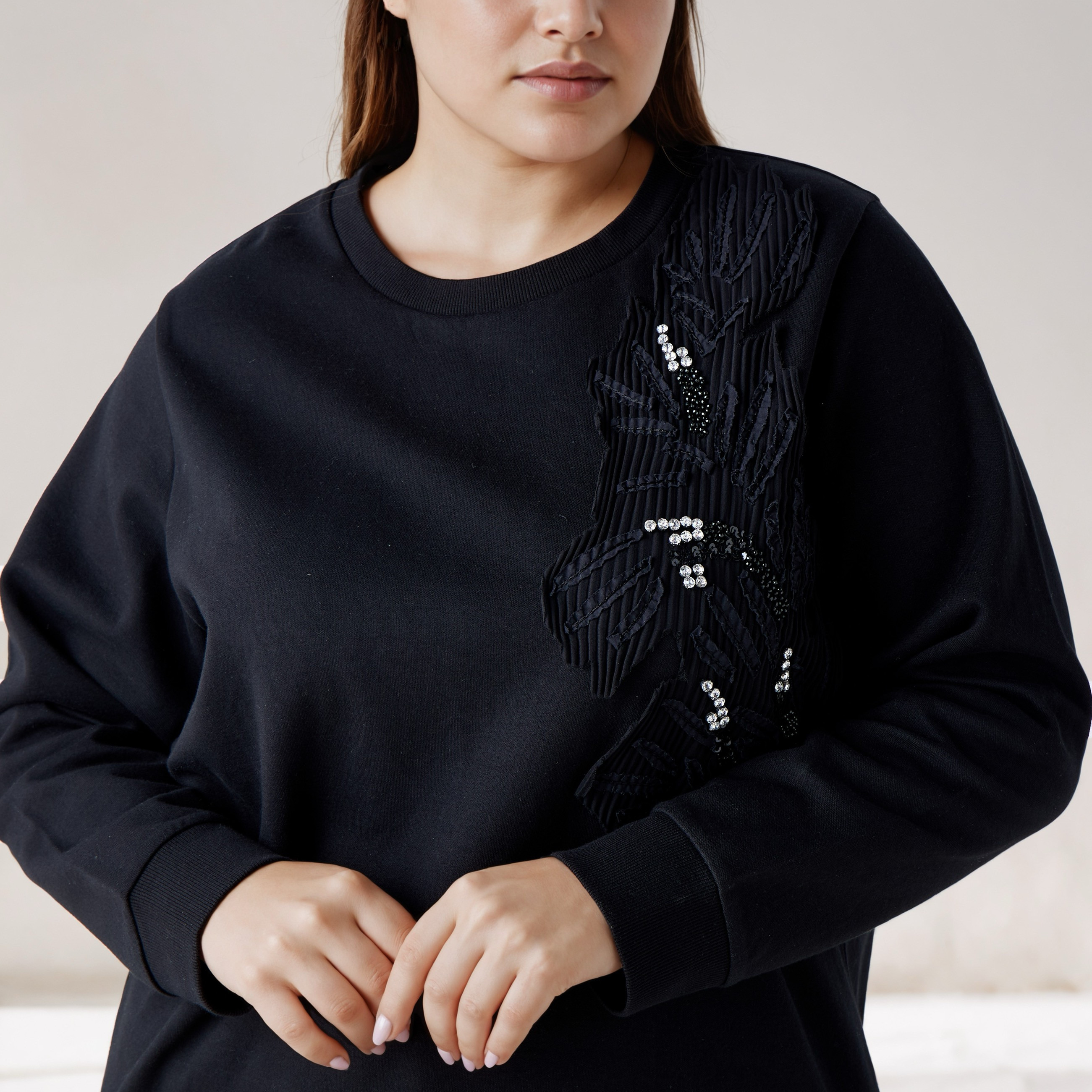 Ulla Popken Sweatshirt with Embellishment-women-winterwear-hoodiesandsweatshirts-sweatshirts-image-4