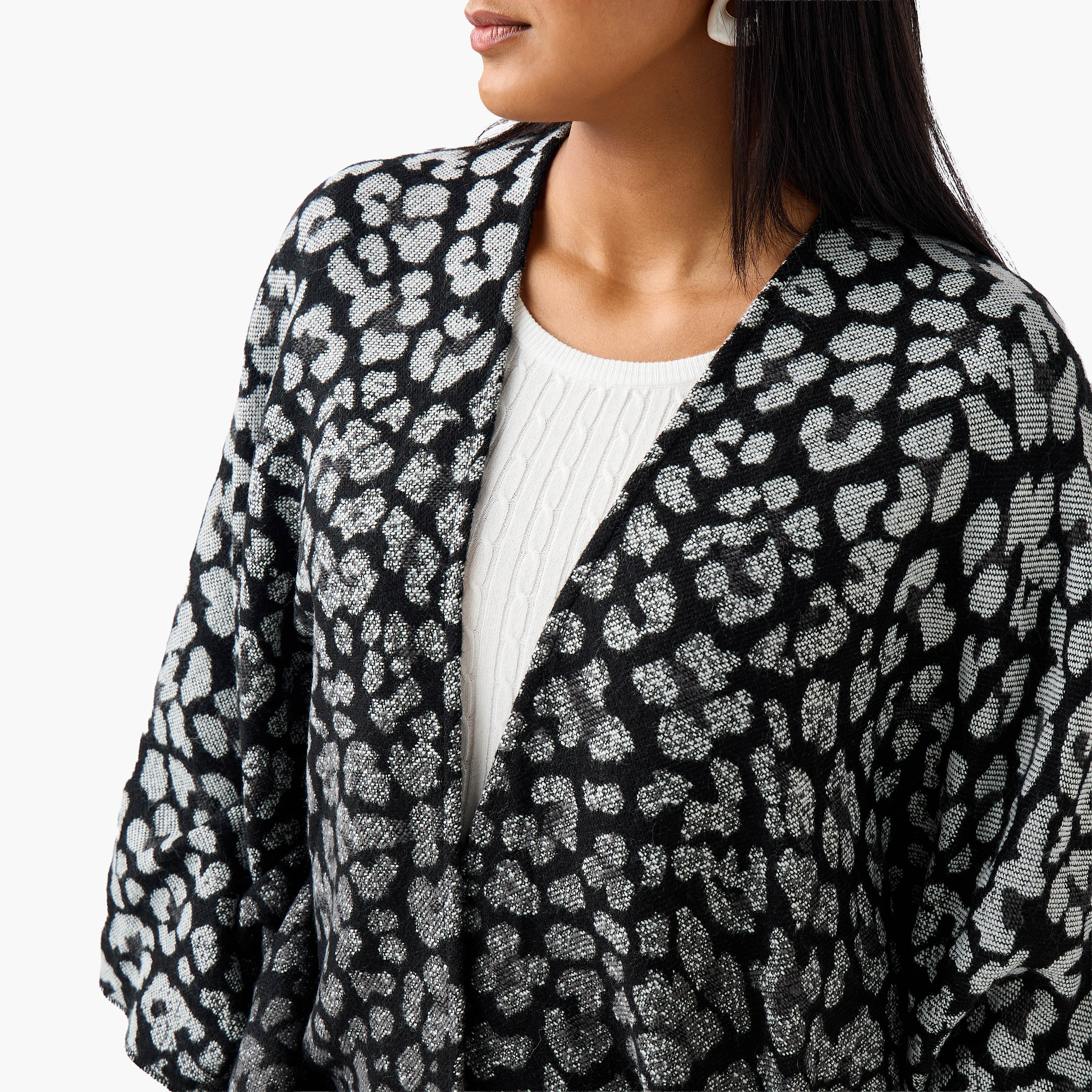 Ulla Popken Relaxed Fit Fringe Accent Poncho-women-winterwear-cardigansandjumpers-cardigans-image-5