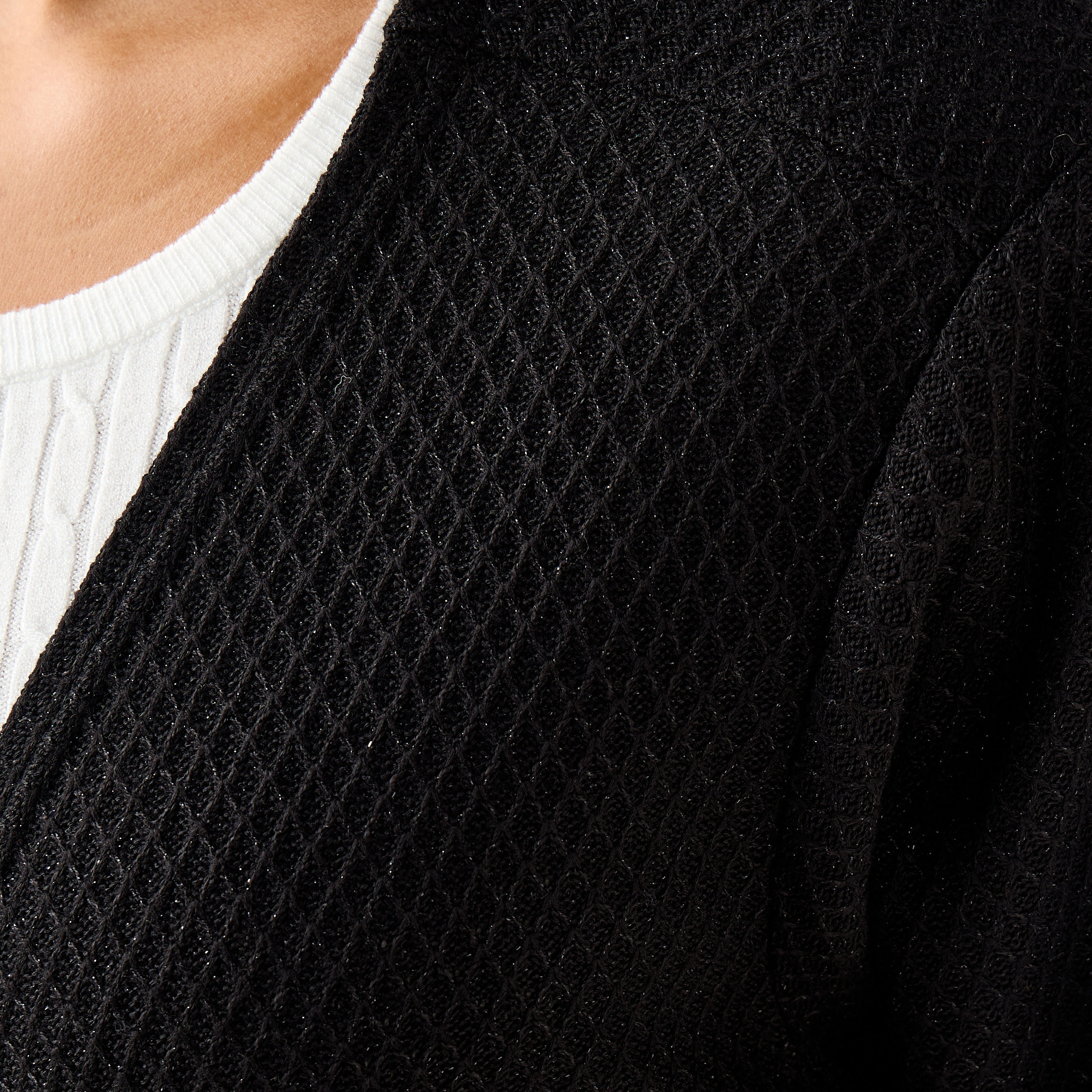 Ulla Popken Relaxed Fit Longline Textured Cardigan-women-winterwear-cardigansandjumpers-cardigans-image-3
