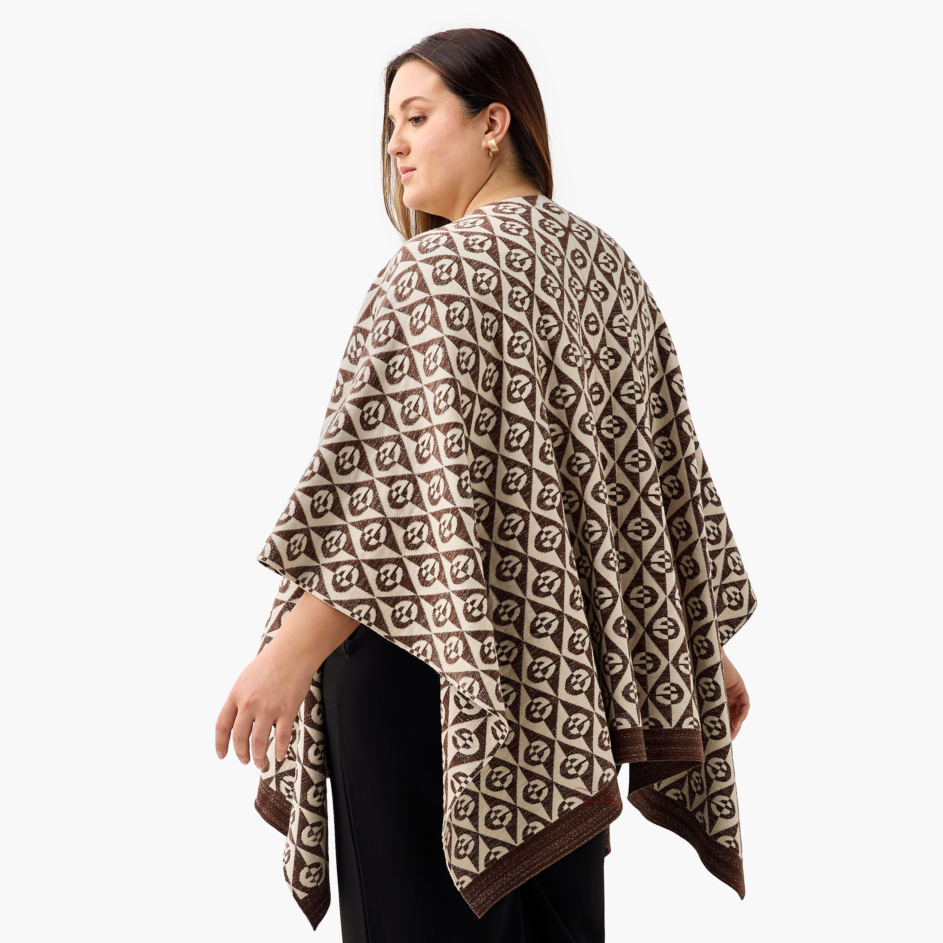 بونشو بقصّة عادية غير متماثلة وطبعات من أولا بوبكين-women-winterwear-cardigansandjumpers-cardigans-image-3