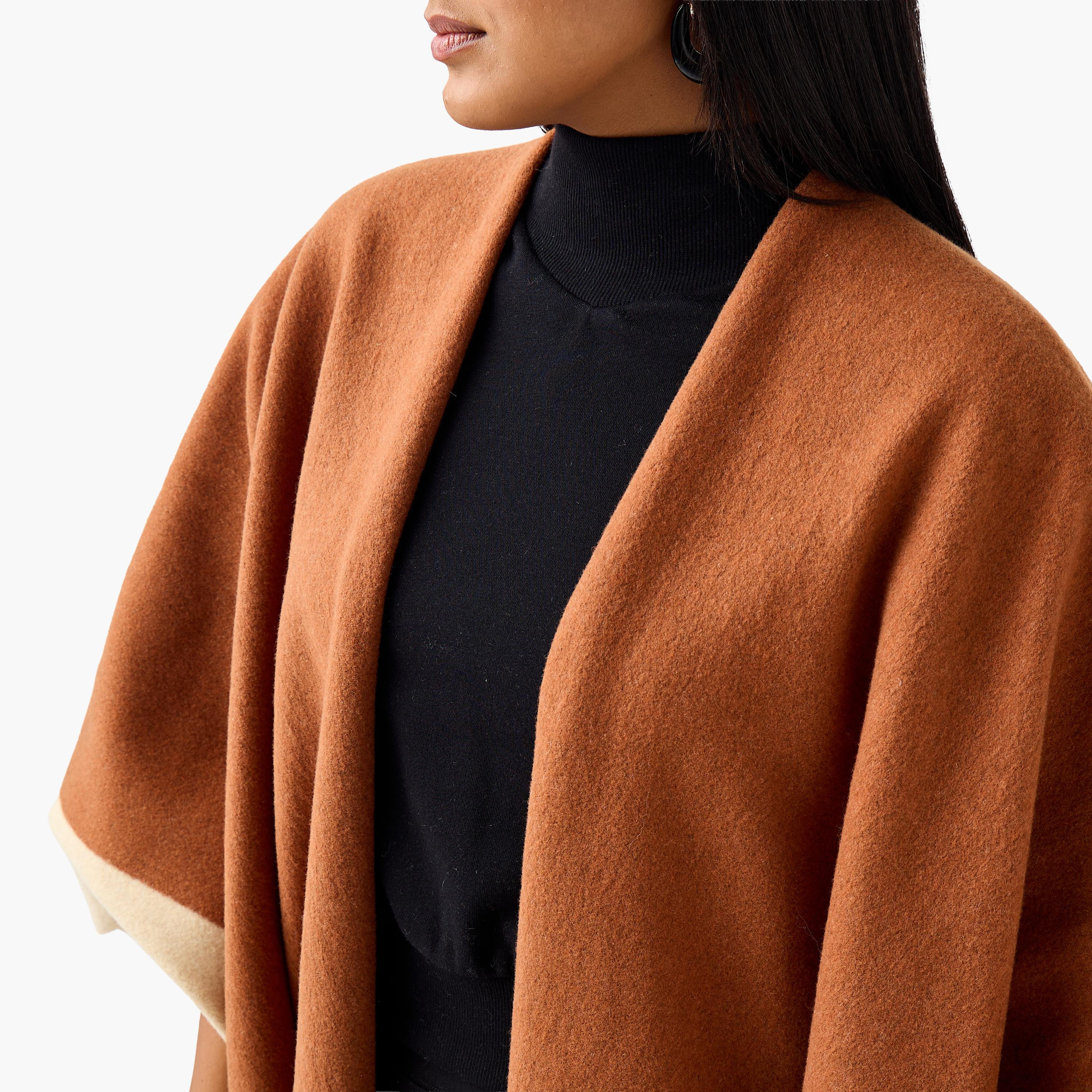 Ulla Popken Relaxed Fit Fringe Accent Poncho-women-winterwear-cardigansandjumpers-cardigans-image-5