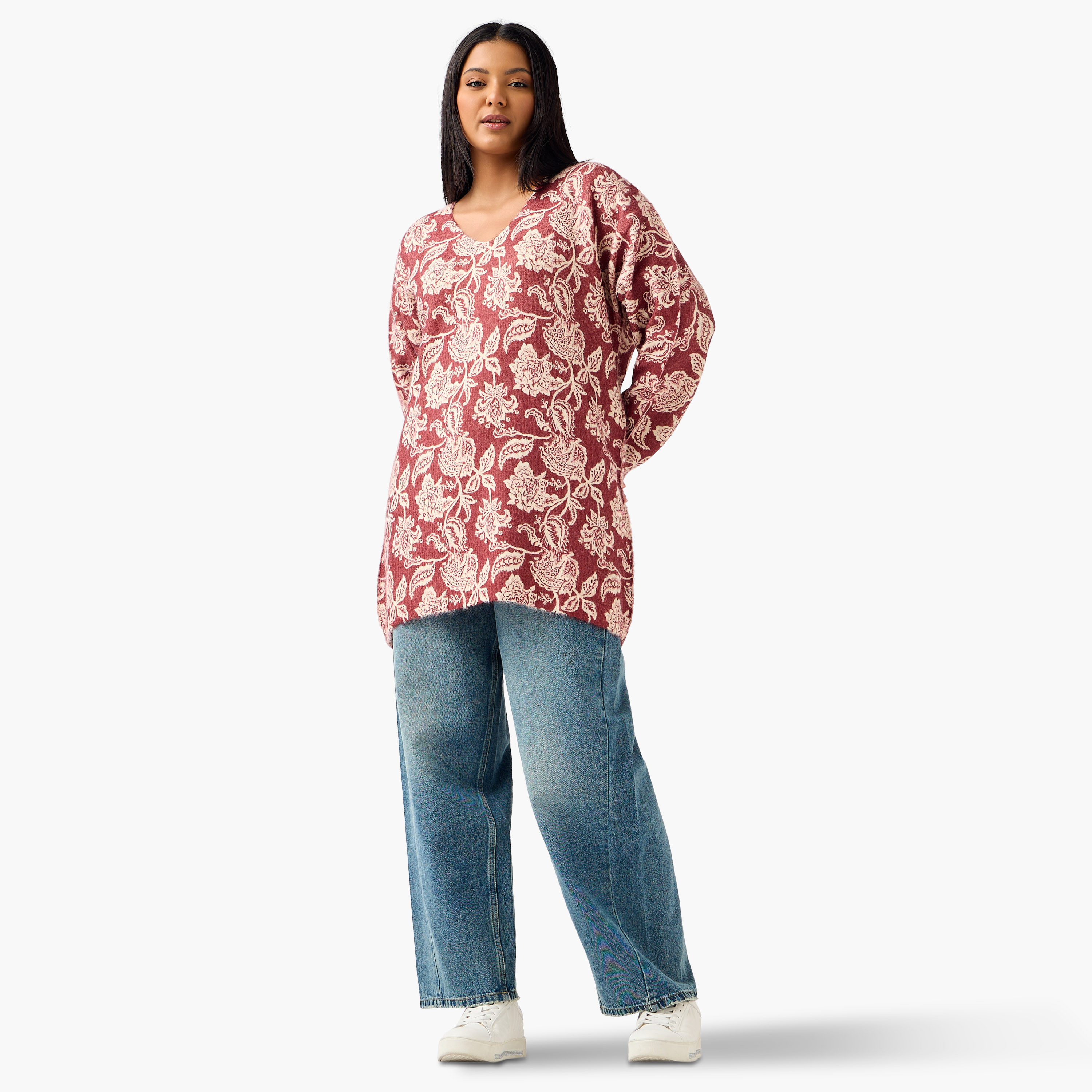 كنزة بياقة على شكل V وطبعات بيزلي من أولا بوبكن-women-clothing-cardigansandjumpers-cardigans-image-3