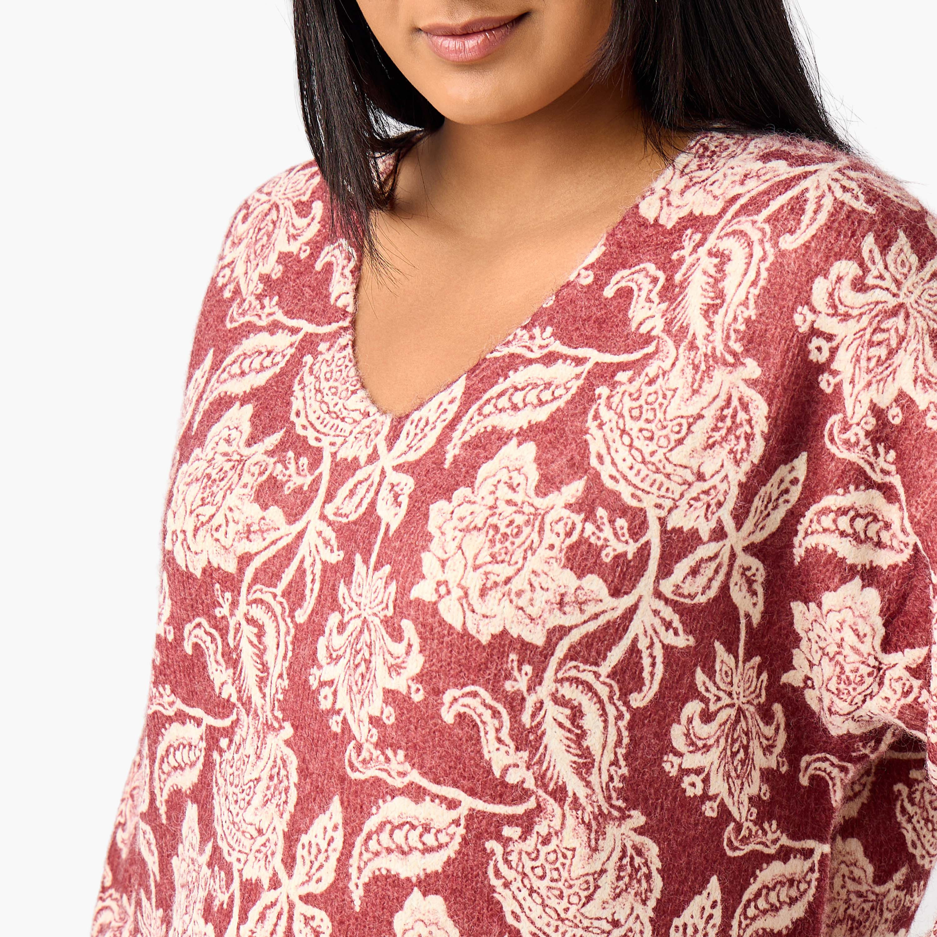 كنزة بياقة على شكل V وطبعات بيزلي من أولا بوبكن-women-clothing-cardigansandjumpers-cardigans-image-5