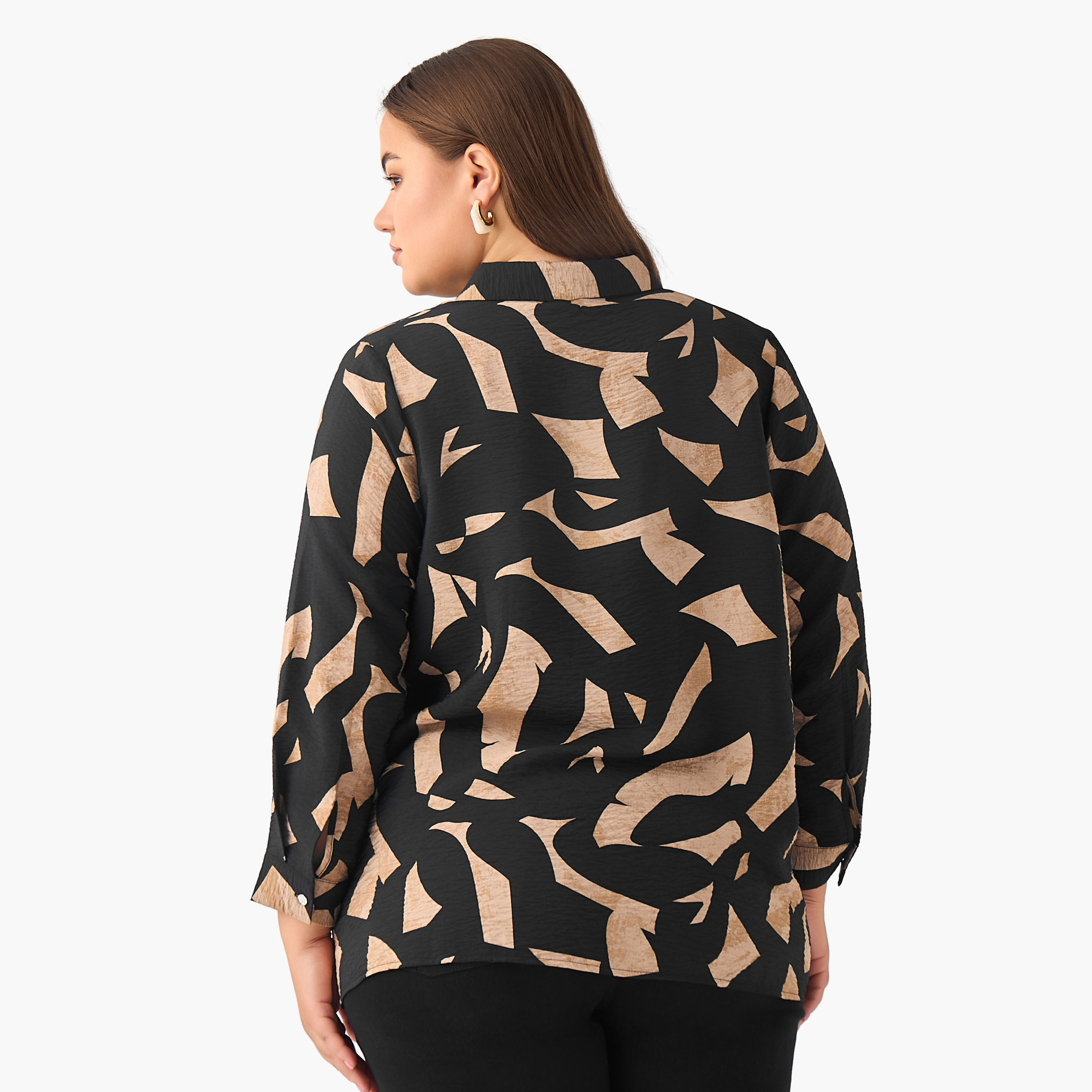 Ulla Popken Regular Fit Viscose Shirt with Abstract Print-women-clothing-shirtsandblouses-shirts-image-3