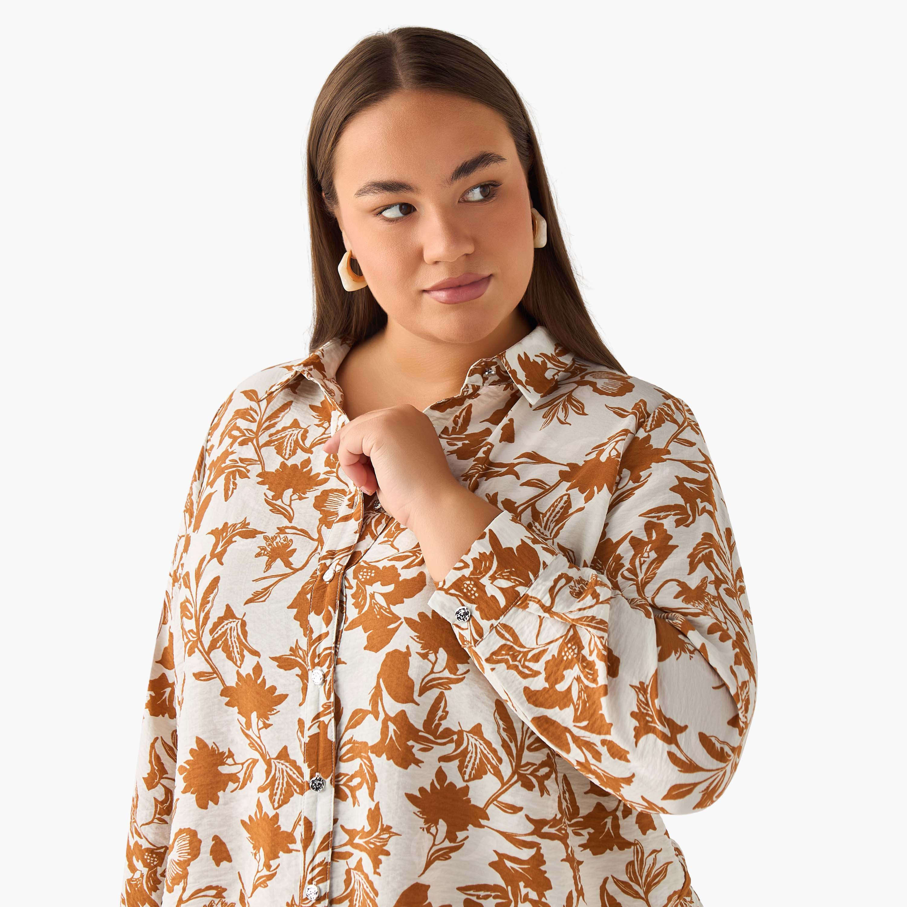 Ulla Popken Regular Fit Viscose Shirt with Floral Print-women-clothing-shirtsandblouses-shirts-image-4