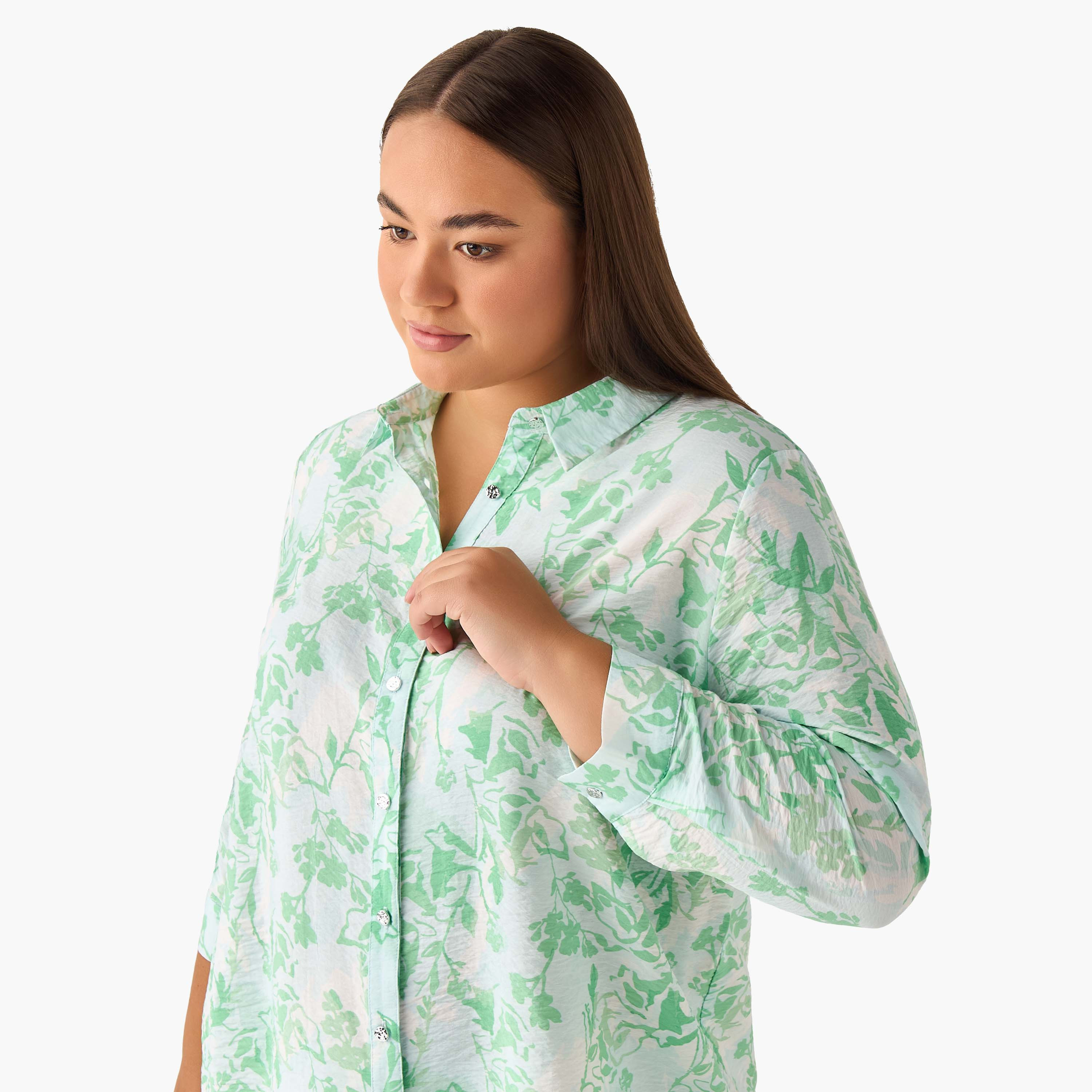 Ulla Popken Regular Fit Viscose Shirt with Floral Print-women-clothing-shirtsandblouses-shirts-image-3