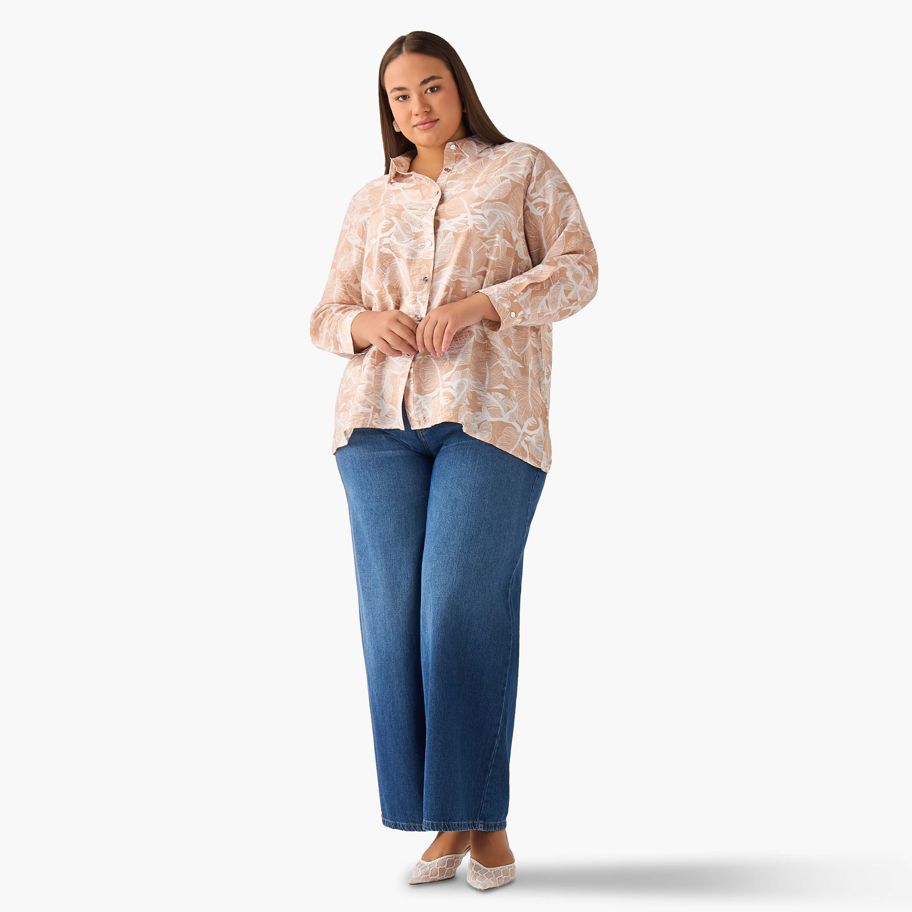 Ulla Popken Regular Fit Viscose Shirt with Floral Print-women-clothing-shirtsandblouses-shirts-image-2