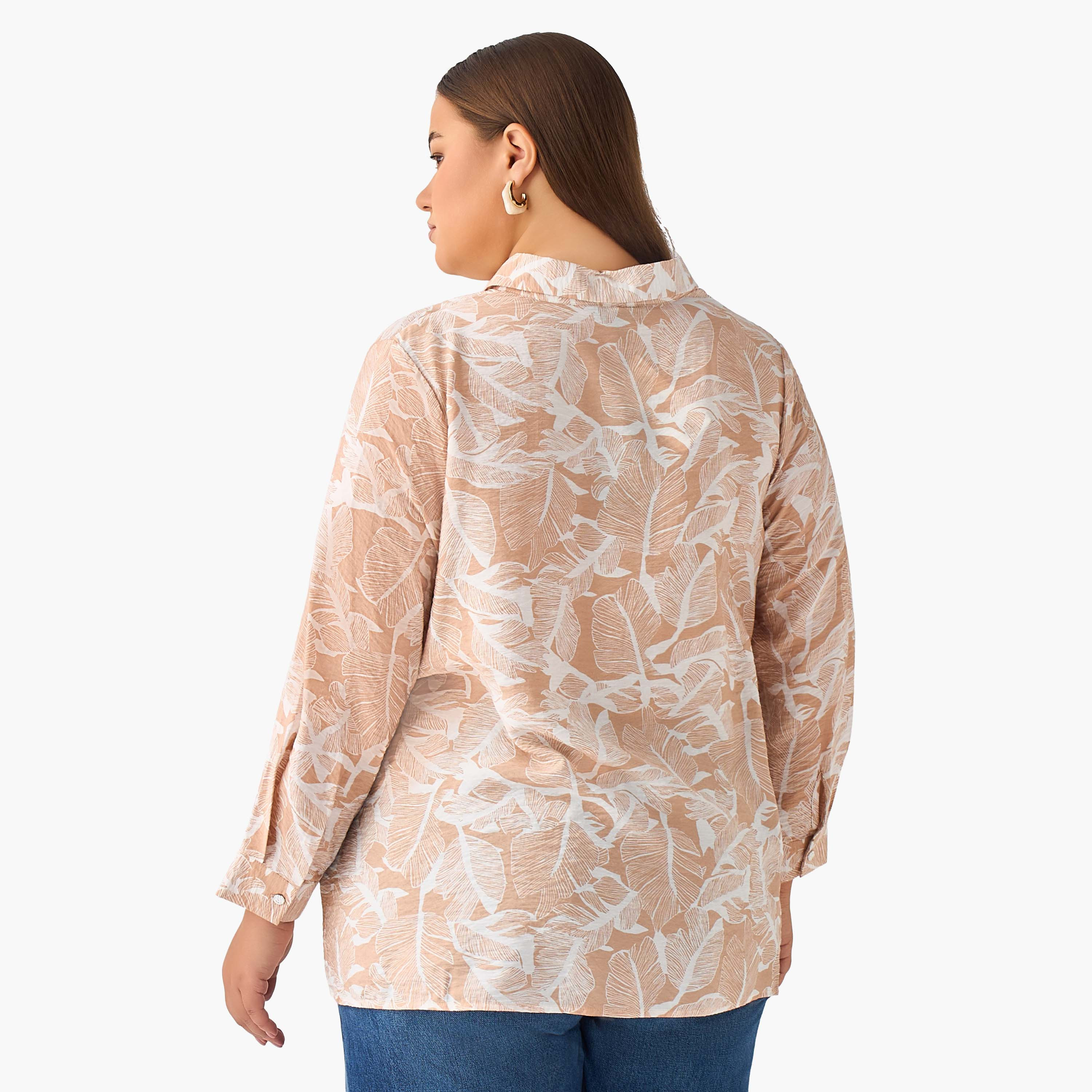Ulla Popken Regular Fit Viscose Shirt with Floral Print-women-clothing-shirtsandblouses-shirts-image-3