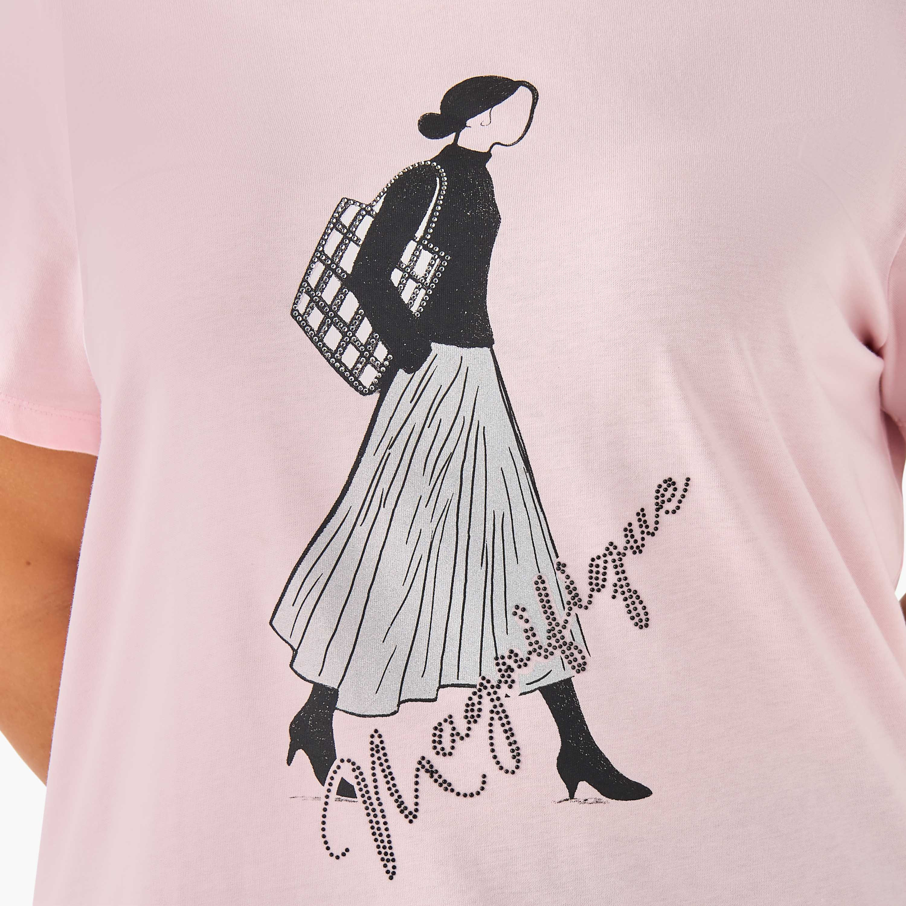 Ulla Popken Relaxed Fit Cotton T-shirt with Graphic Print-women-clothing-tshirts-image-5