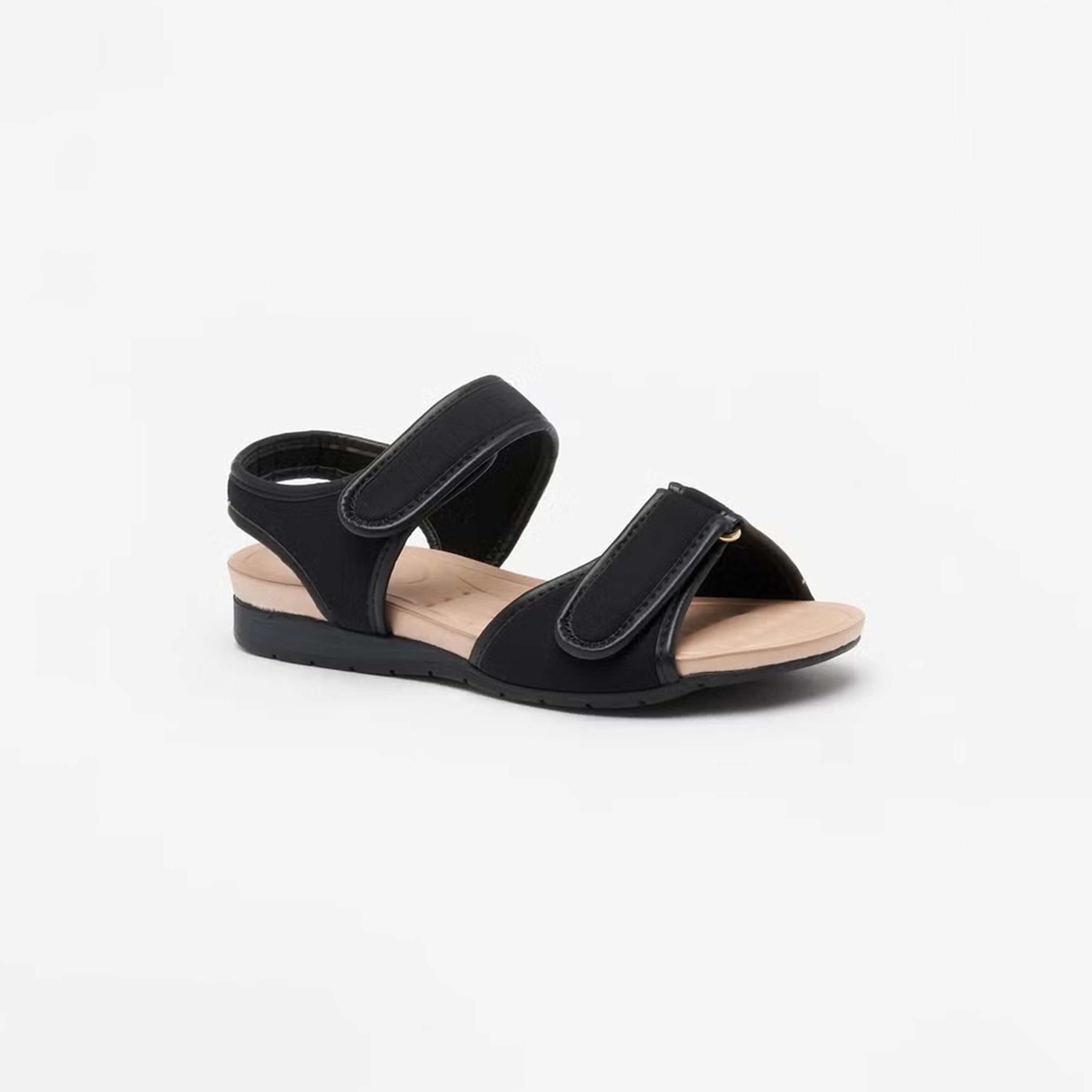صندل نسائي مسطح بشريط فيلكرو من مودير | 7113-207-15965-15745-women-shoes-sandals-flats-image-1