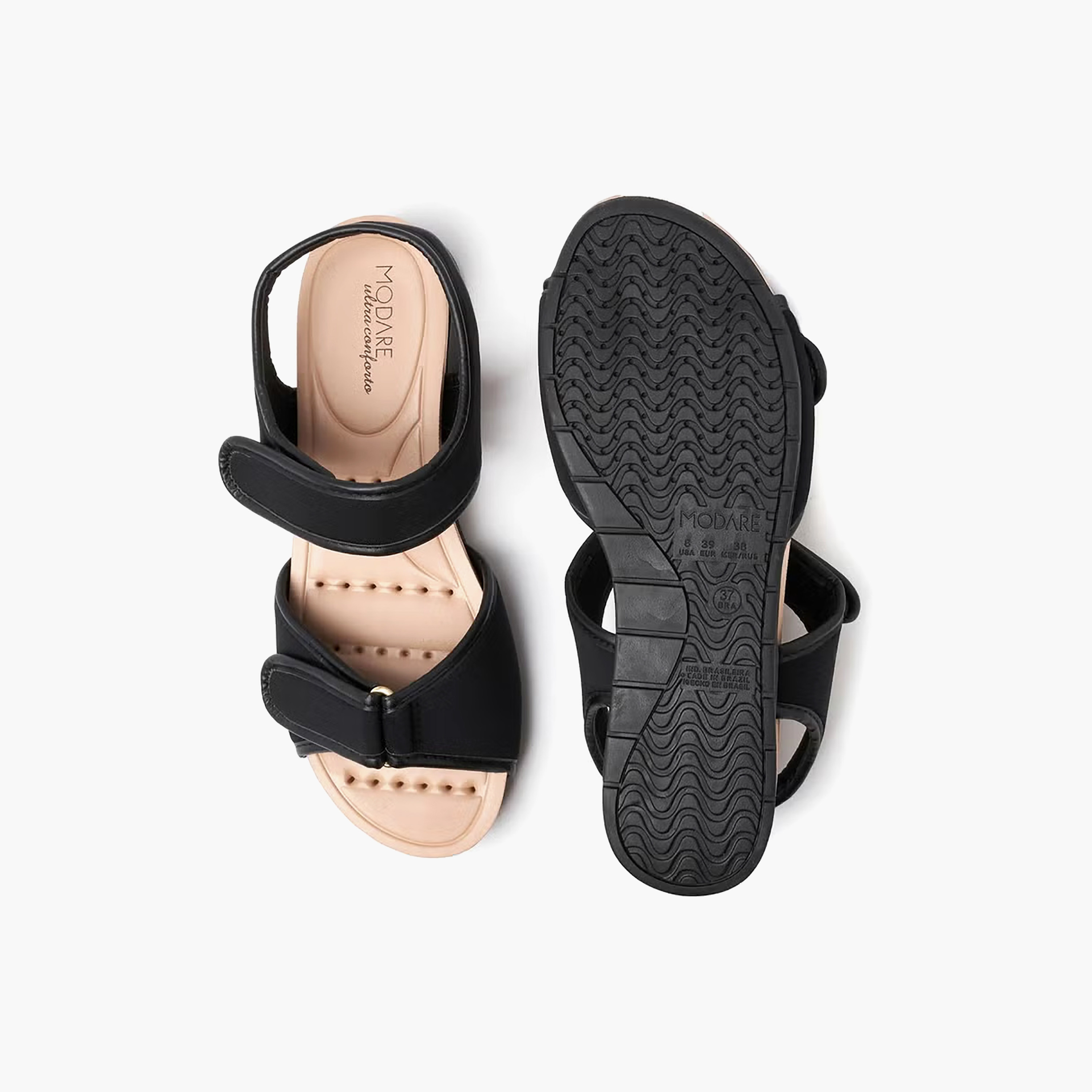 صندل نسائي مسطح بشريط فيلكرو من مودير | 7113-207-15965-15745-women-shoes-sandals-flats-image-5