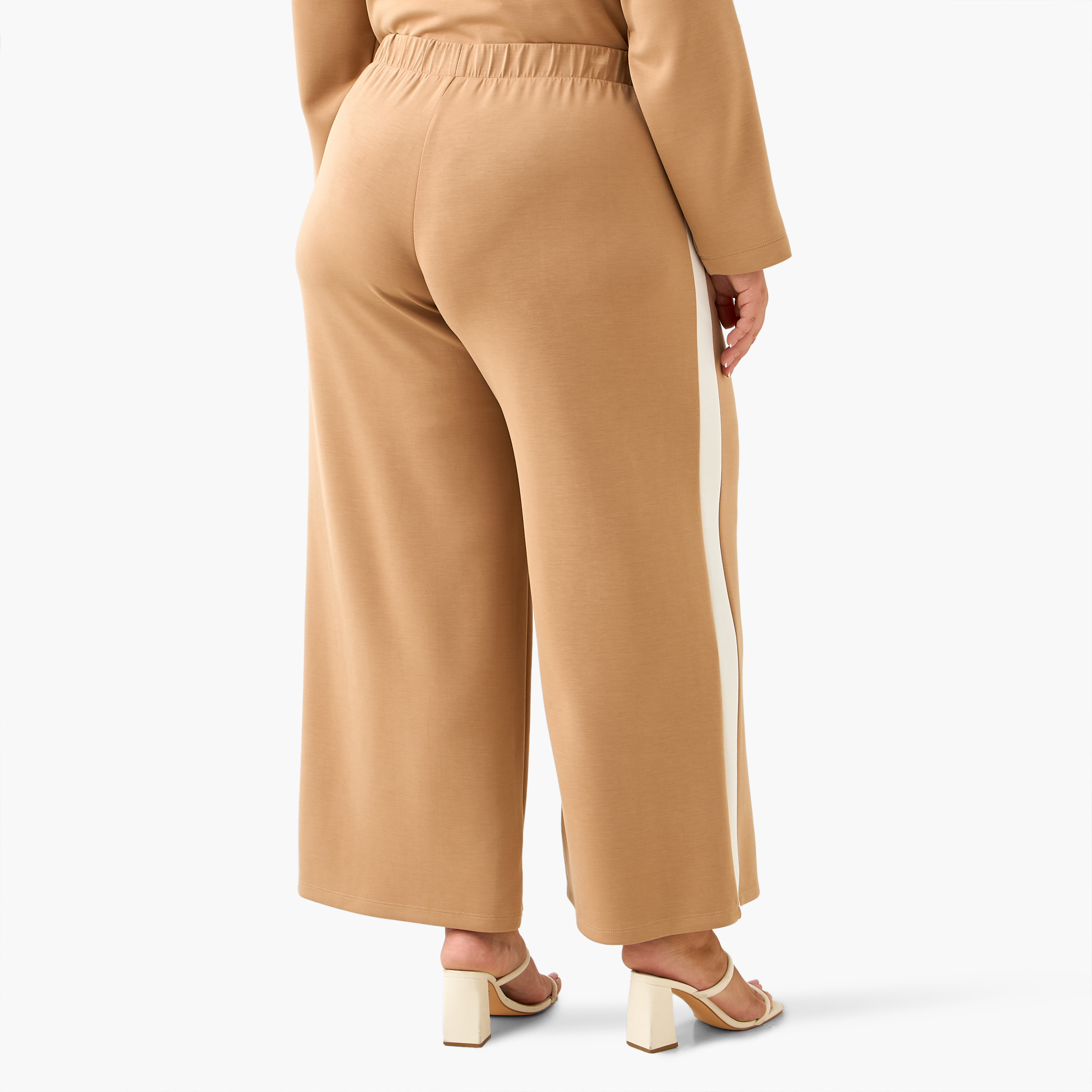 Ulla Popken Tape Detail Wide Leg Pants-women-clothing-coordsets-image-4