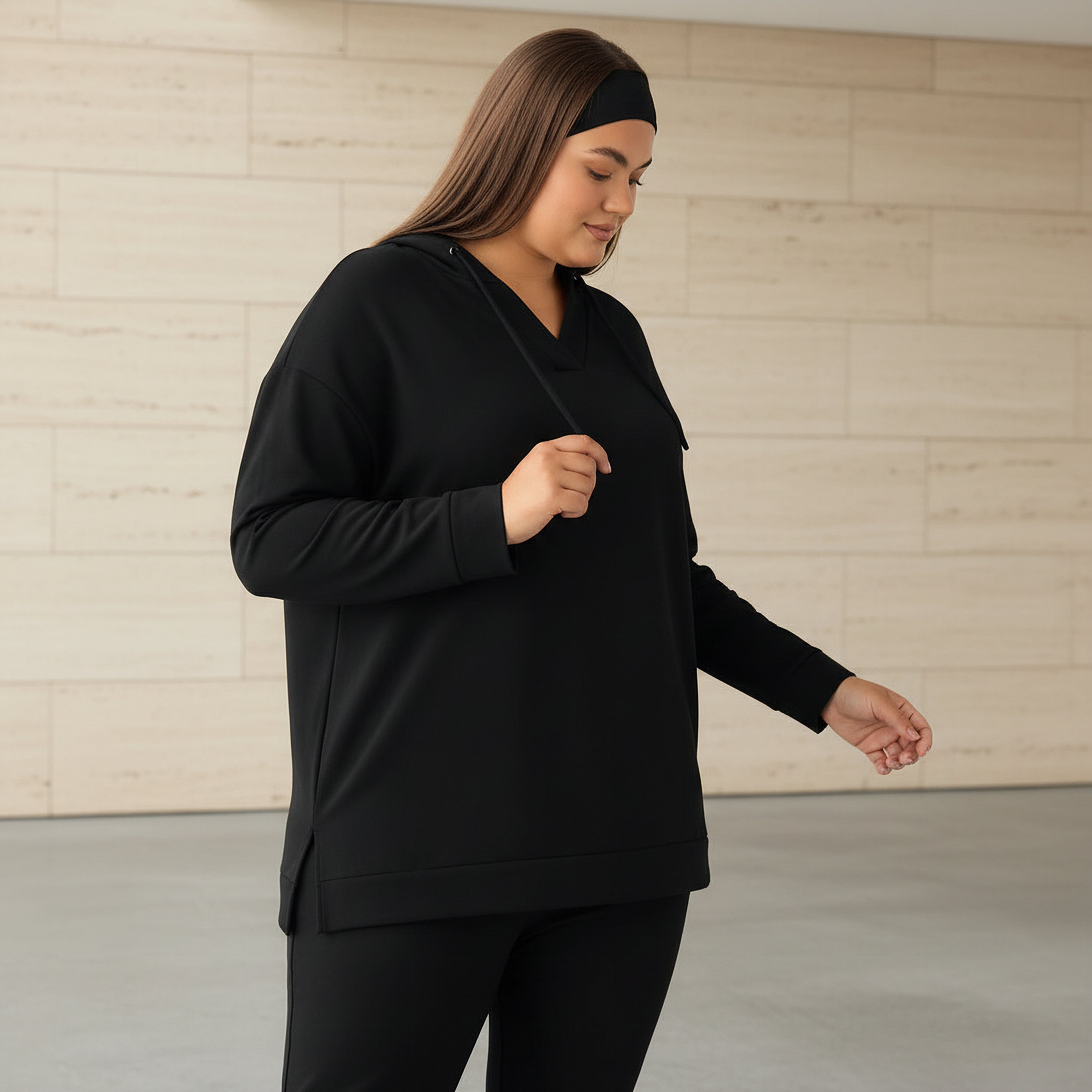 Ulla Popken Oversized Hoodie-women-clothing-coordsets-image-1