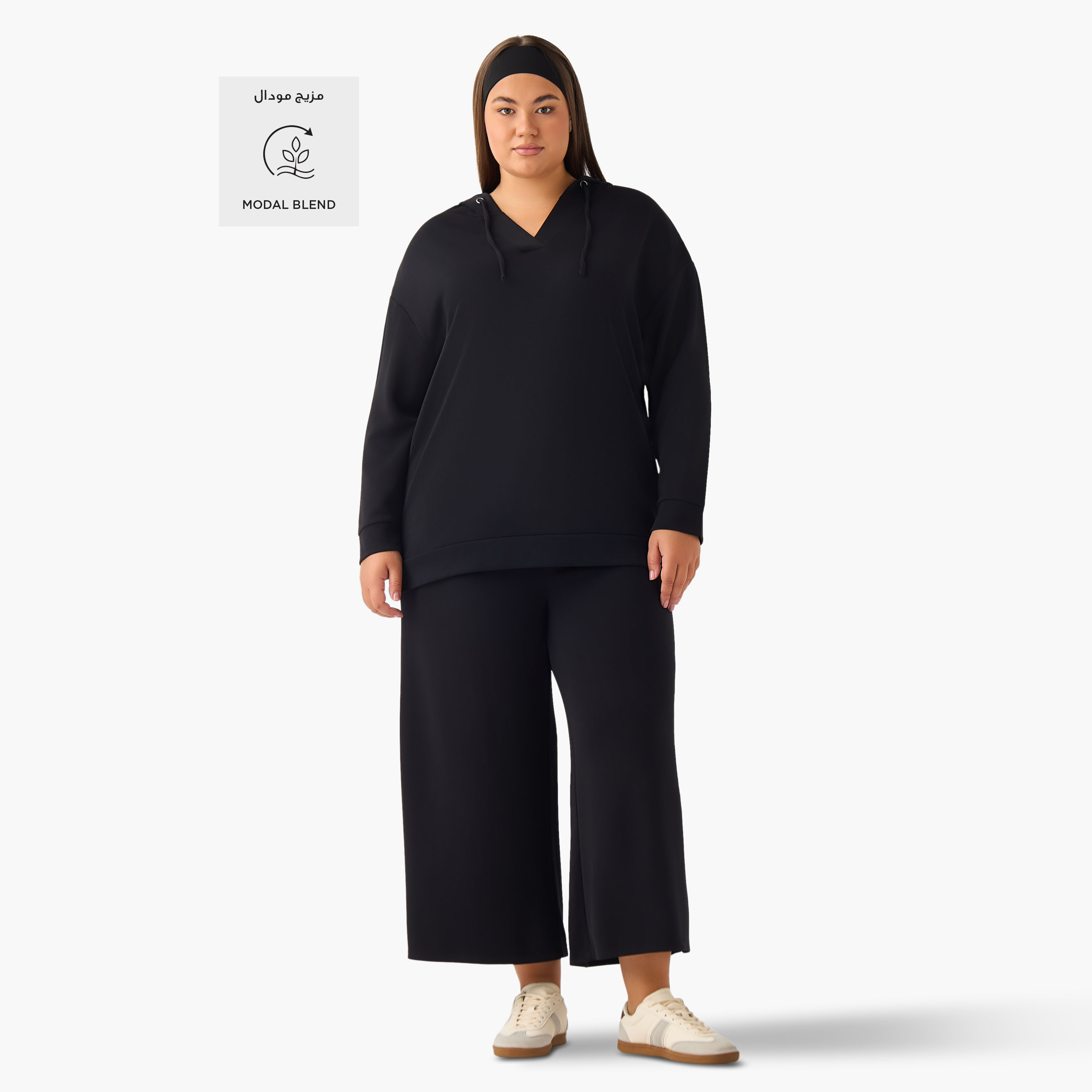 Ulla Popken Oversized Hoodie-women-clothing-coordsets-image-2