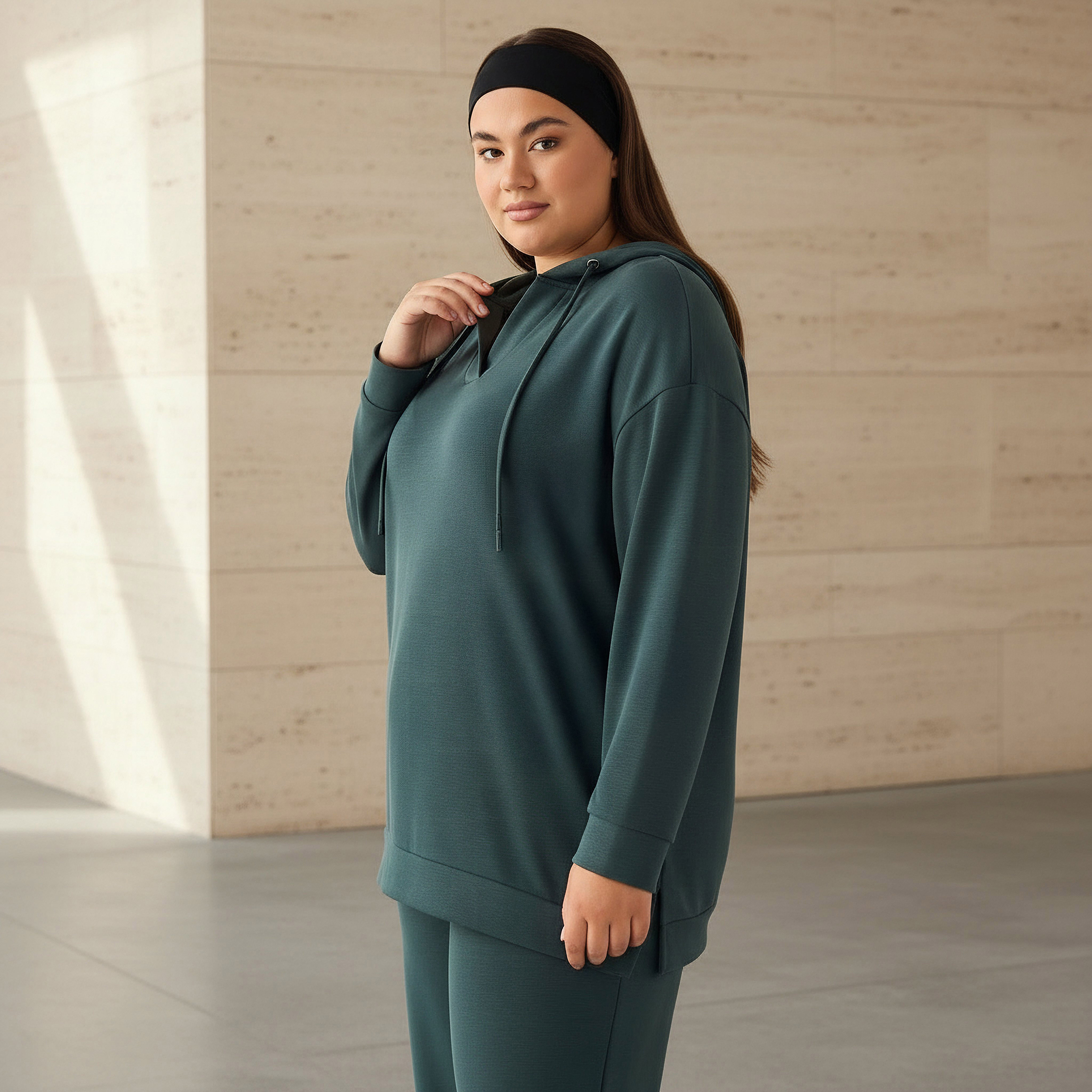 Ulla Popken Oversized Hoodie-women-clothing-coordsets-image-1