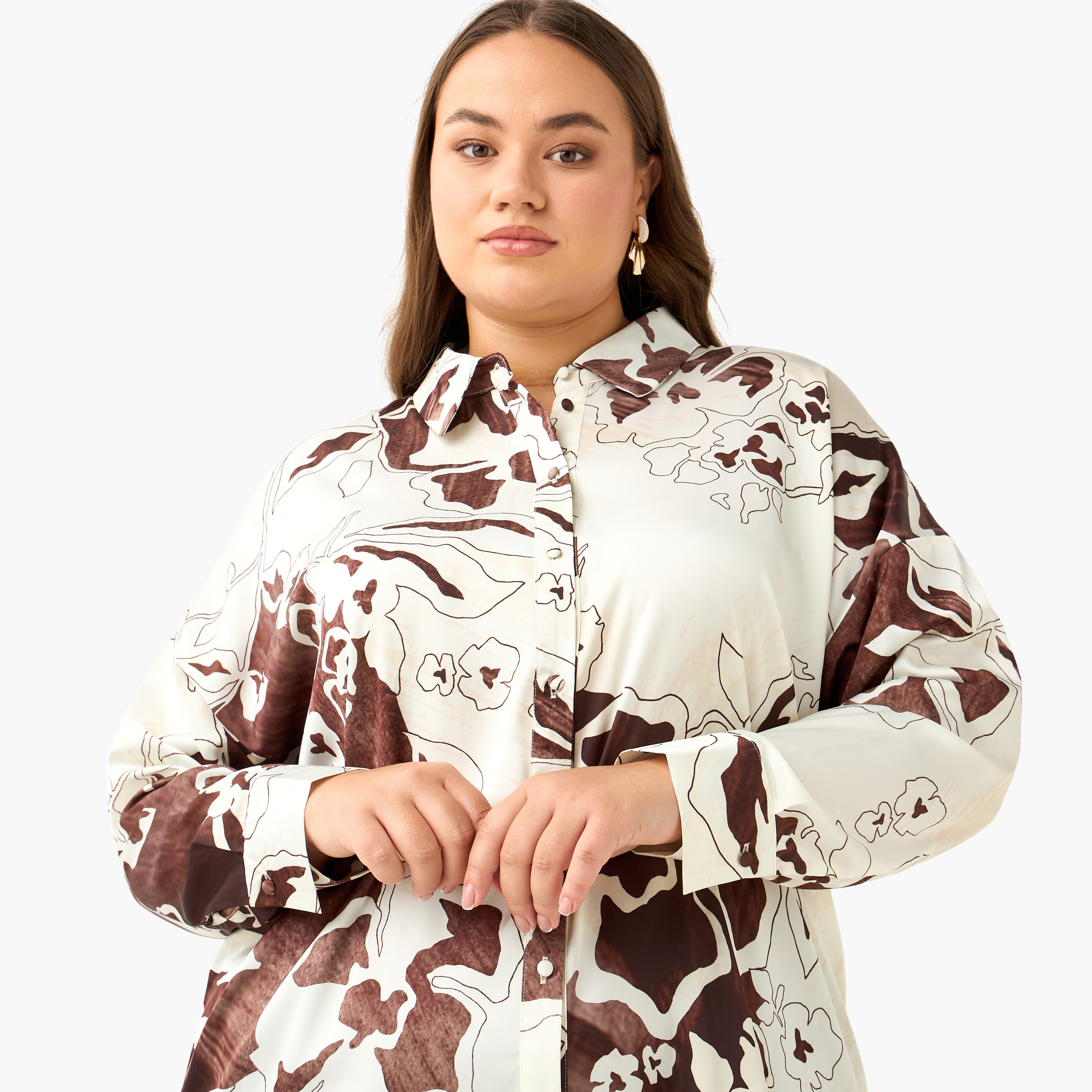 Ulla Popken Satin Shirt with Abstract Print-women-clothing-shirtsandblouses-shirts-image-5