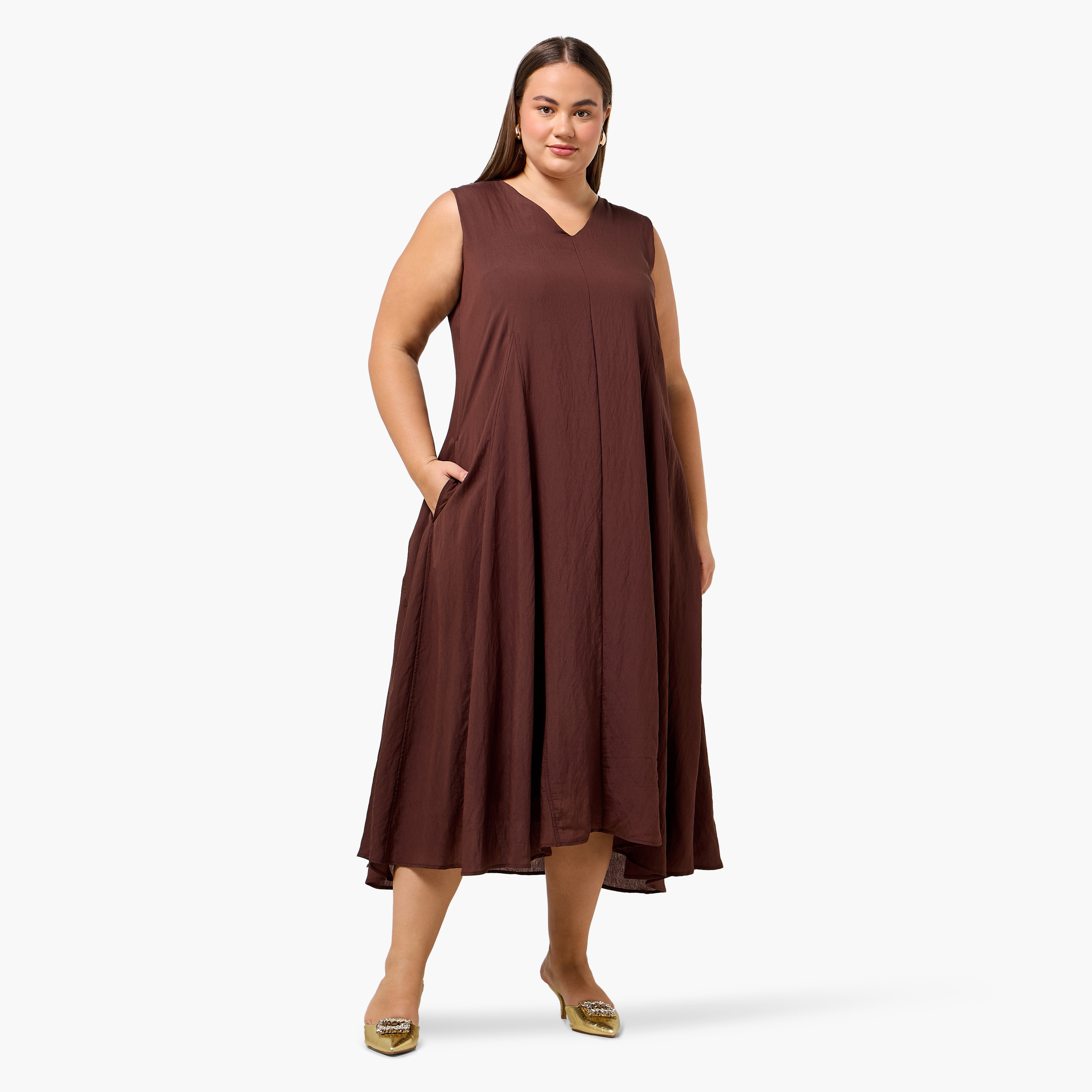 Ulla Popken Plus Size Textured A-line Dress with Shrug-women-clothing-dresses-image-3