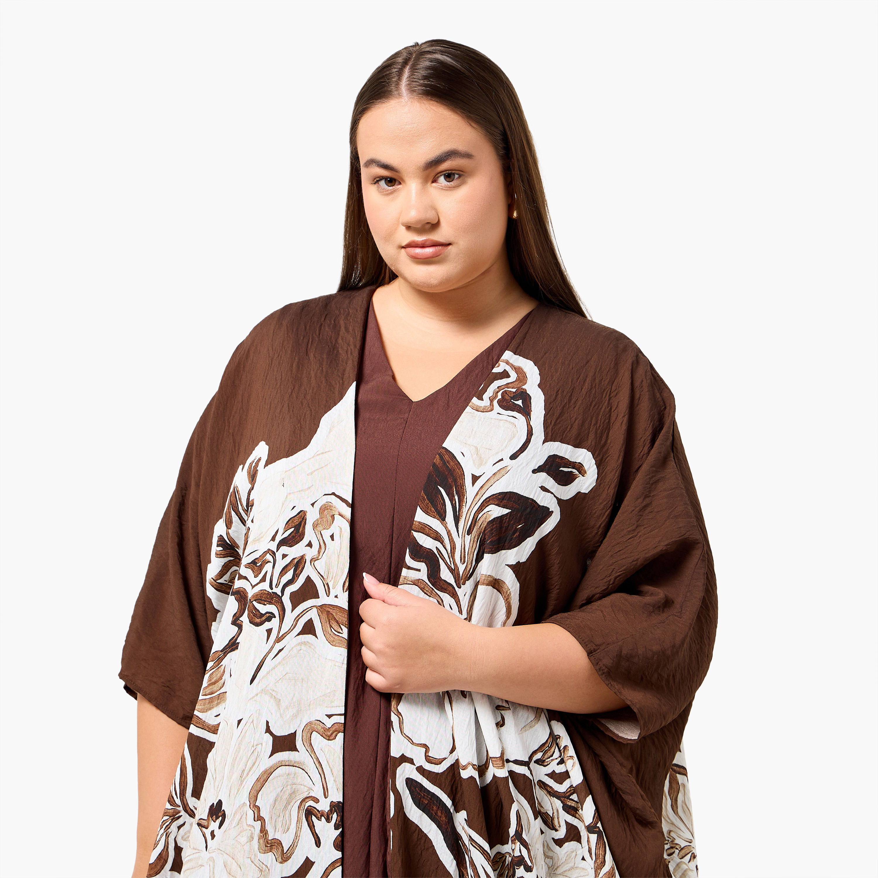 Ulla Popken Plus Size Textured A-line Dress with Shrug-women-clothing-dresses-image-5