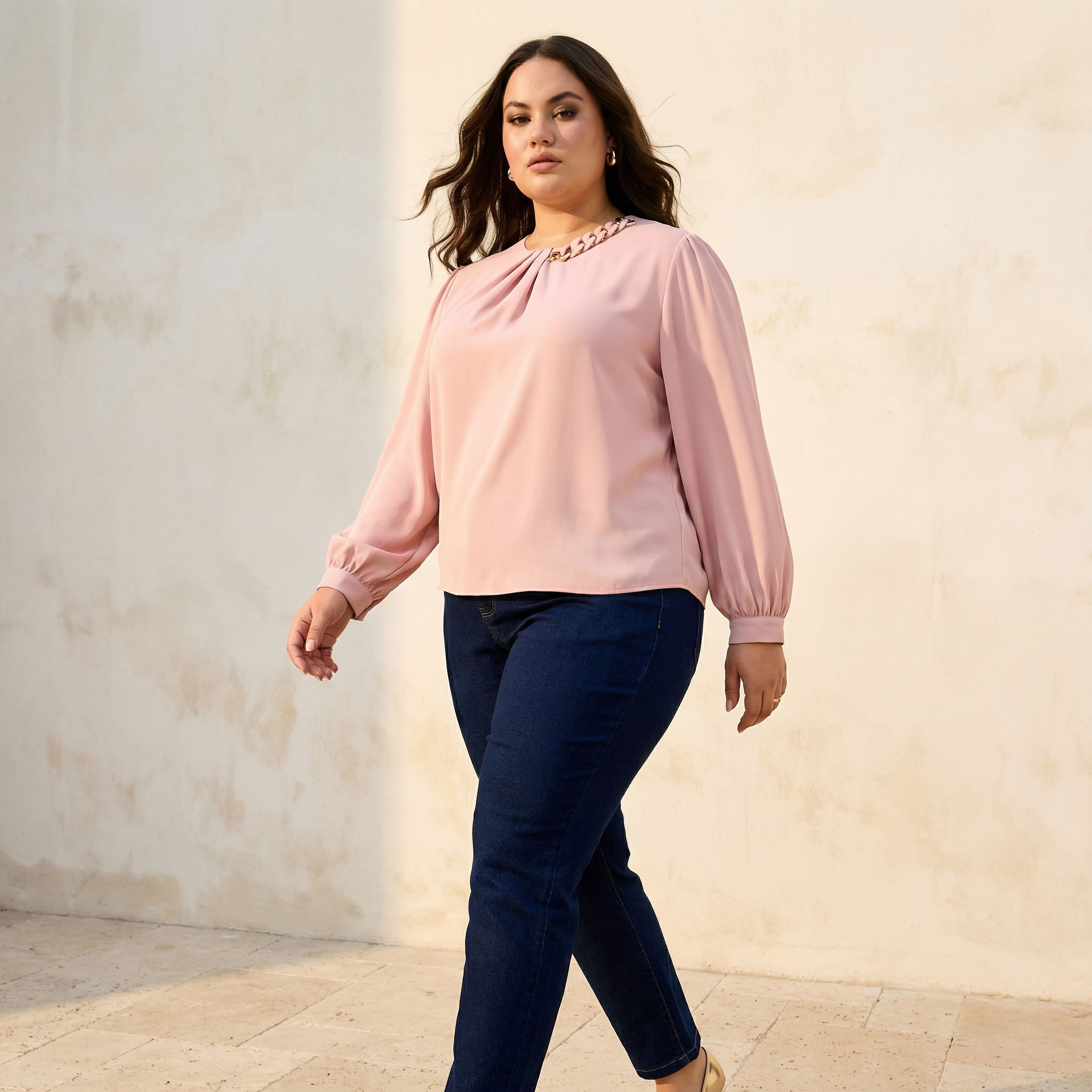 Ulla Popken Top with Chain Accent-women-clothing-shirtsandblouses-blouses-image-2