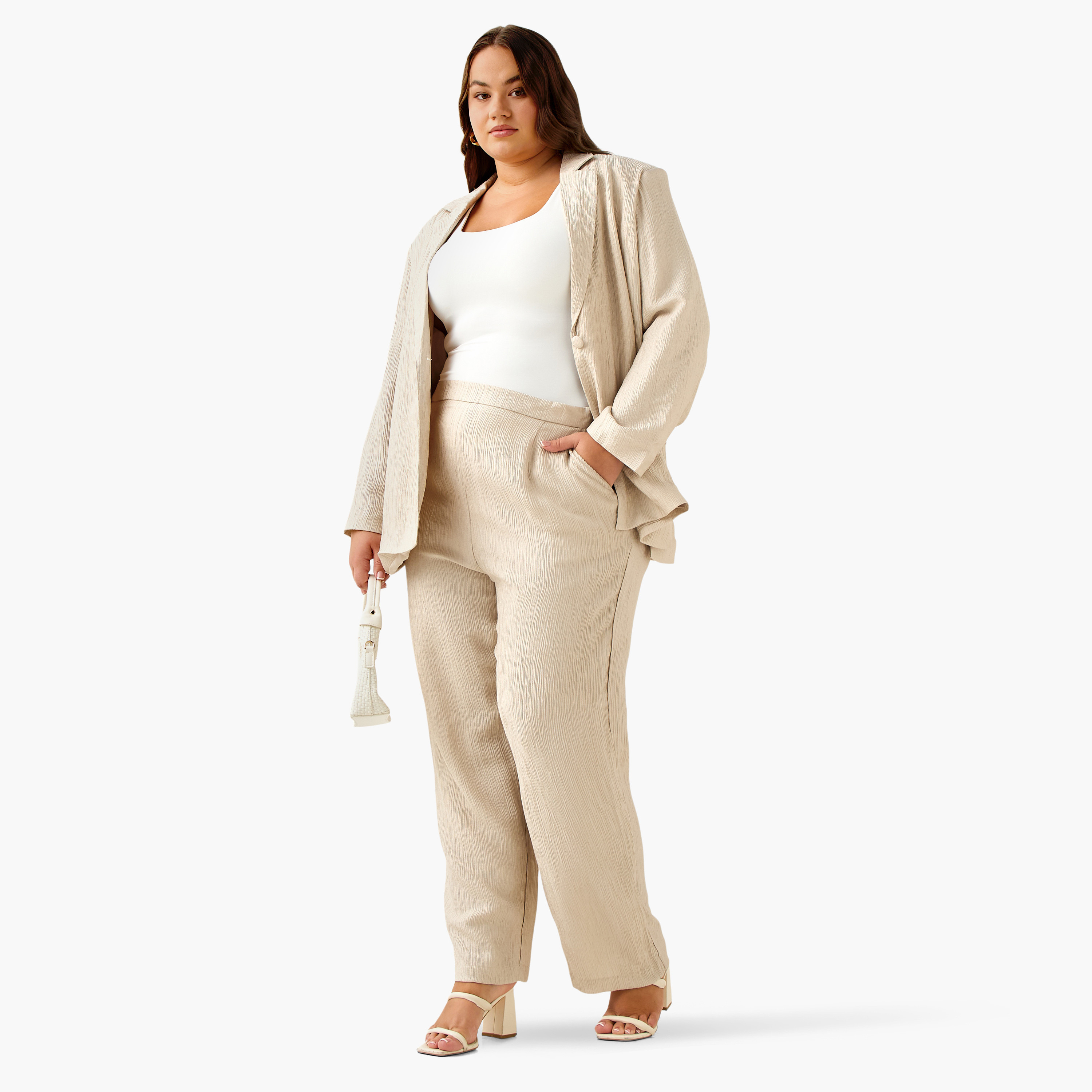 بنطلون بارز الملمس بقصّة مستقيمة من أولا بوبكن-women-clothing-coordsets-image-3