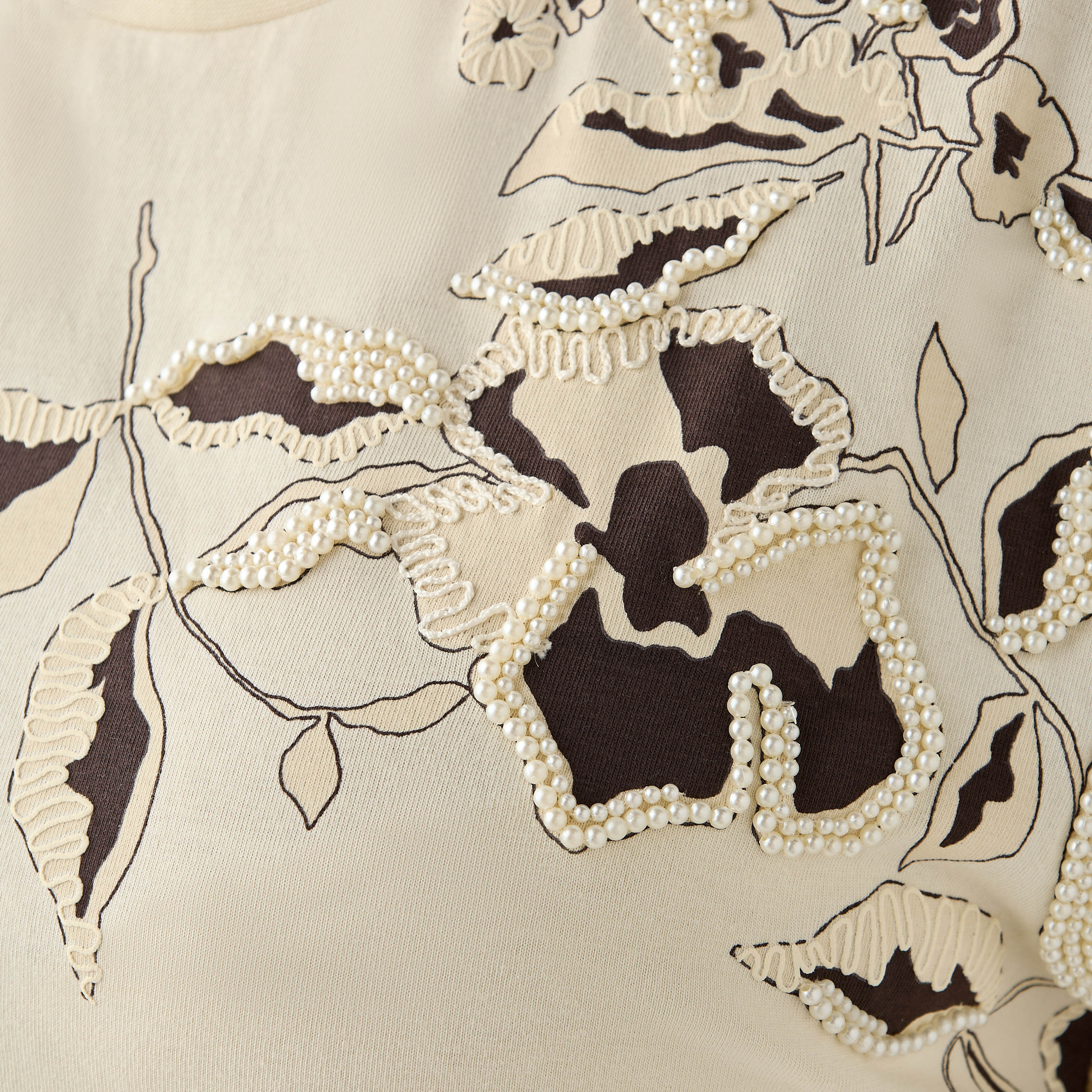 Ulla Popken Relaxed Fit T-shirt with Floral Embellished Detail-women-clothing-tshirts-image-2