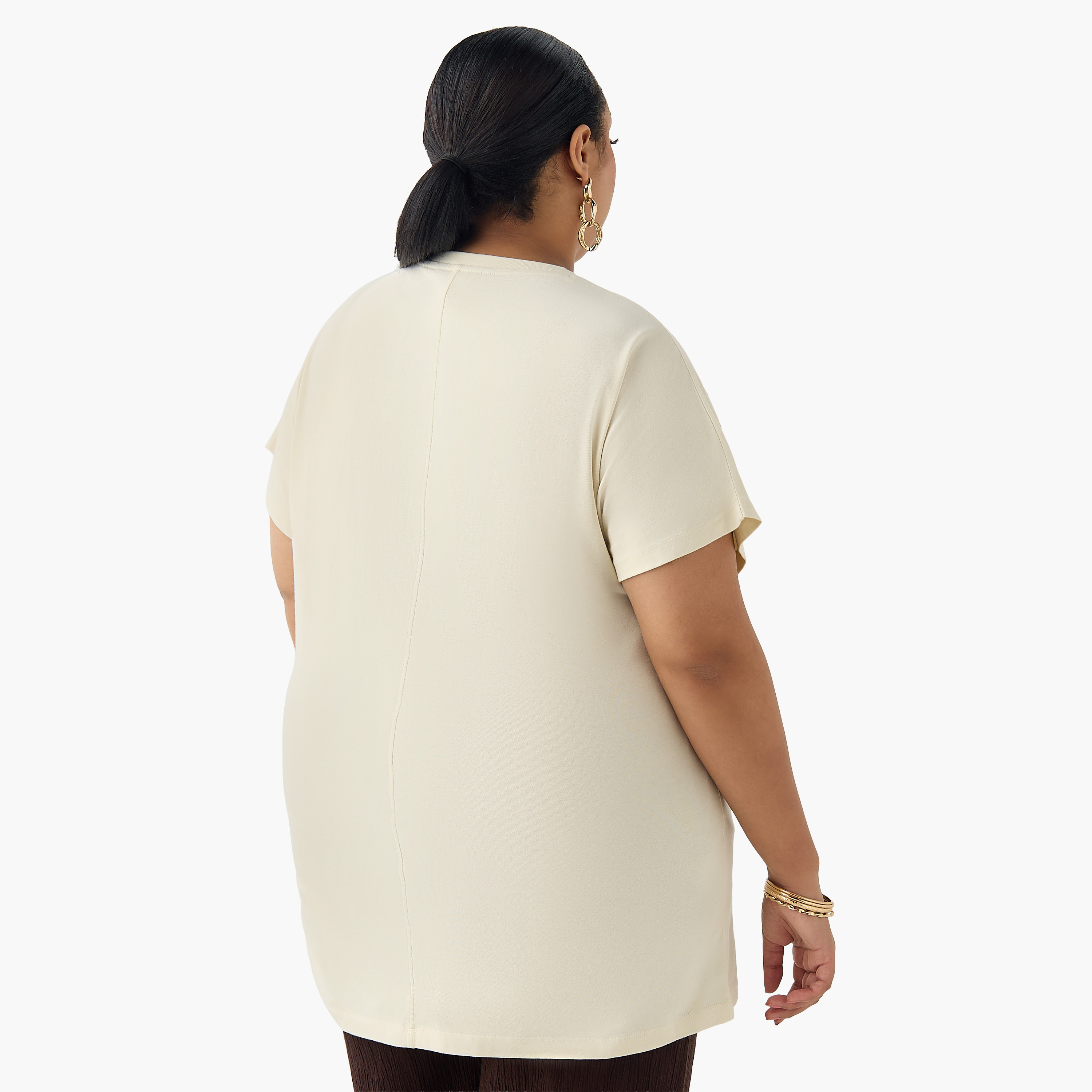 Ulla Popken Relaxed Fit T-shirt with Floral Embellished Detail-women-clothing-tshirts-image-6