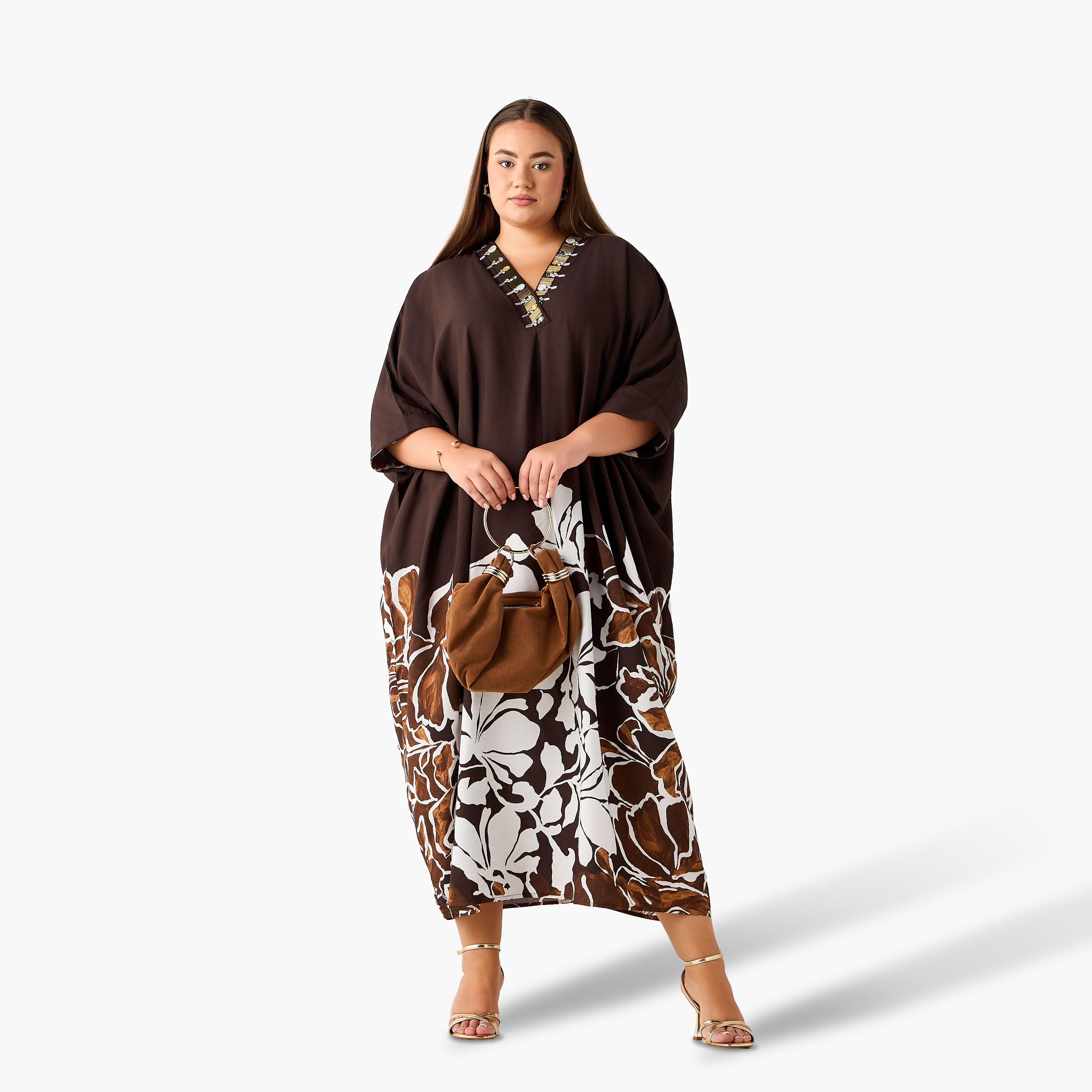 Ulla Popken Maxi Viscose Kaftan with Embellished Detail-women-clothing-dresses-image-4