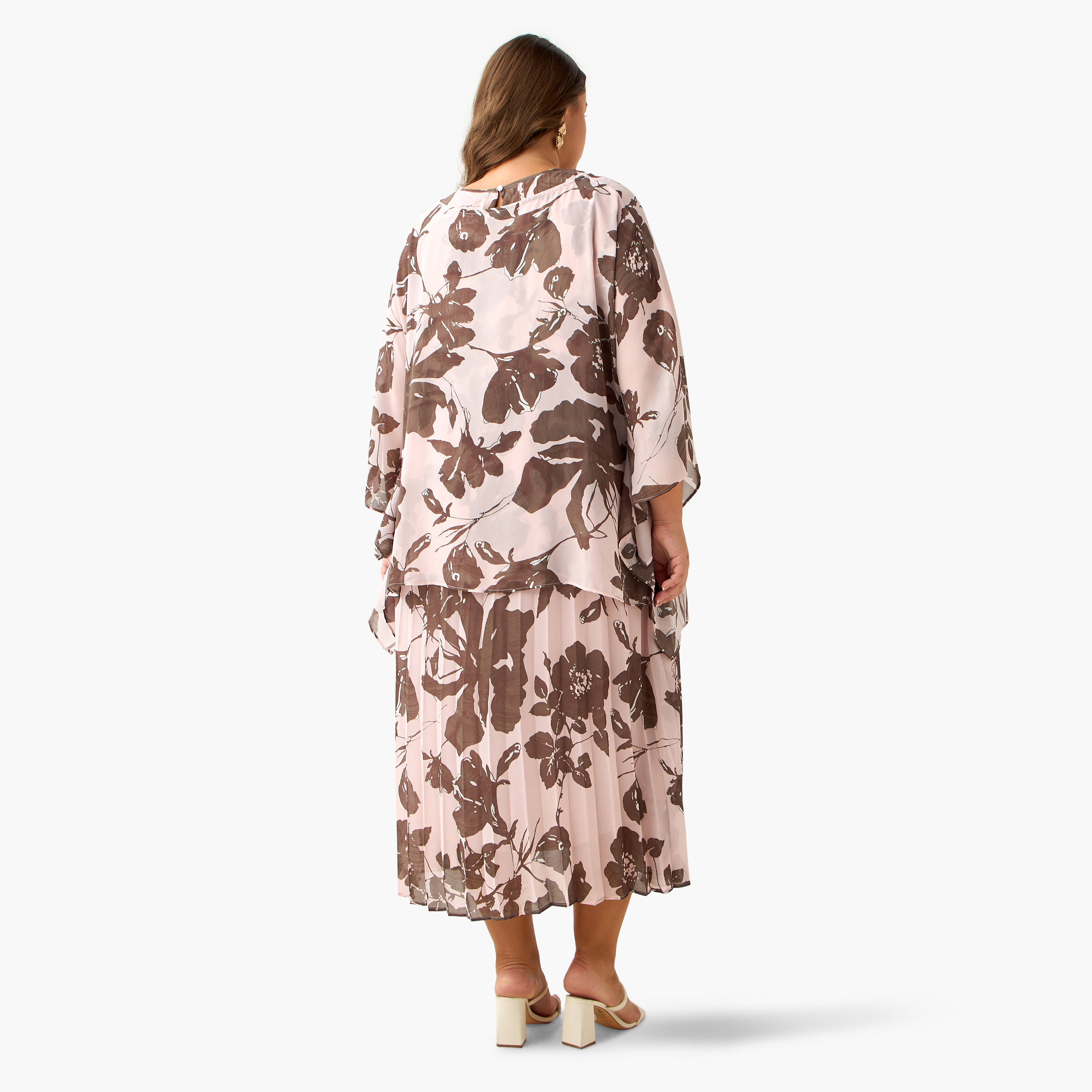 Ulla Popken A-line Maxi Dress with Cape-women-clothing-dresses-image-4