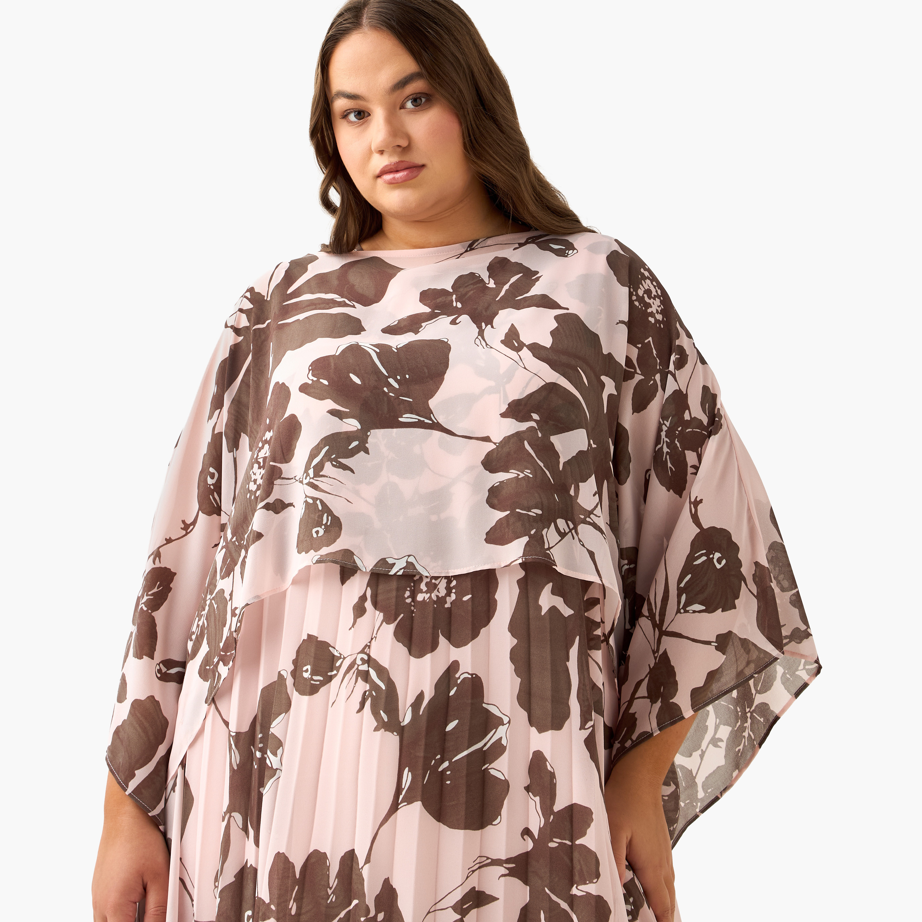 Ulla Popken A-line Maxi Dress with Cape-women-clothing-dresses-image-5