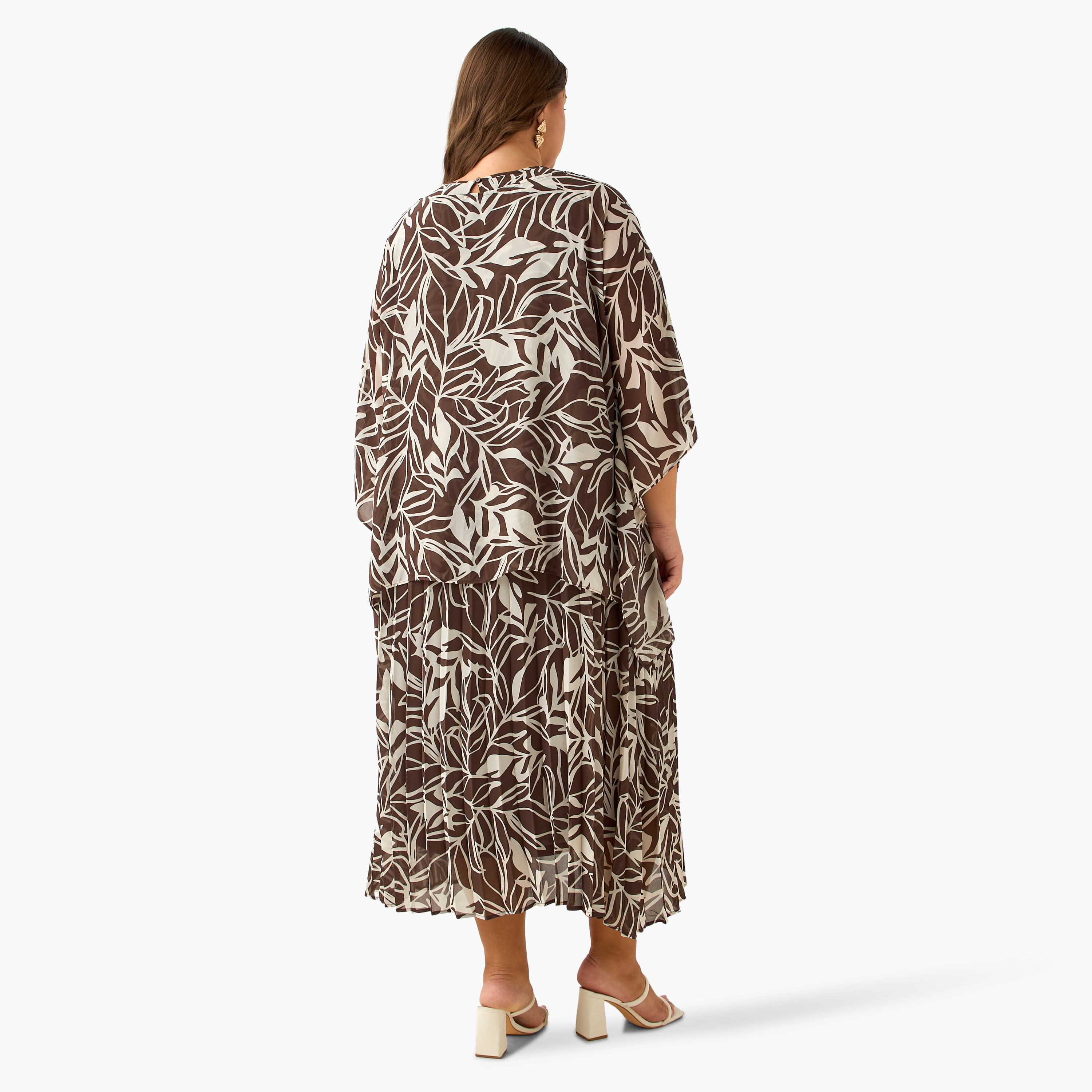 Ulla Popken A-line Maxi Dress with Cape-women-clothing-dresses-image-4