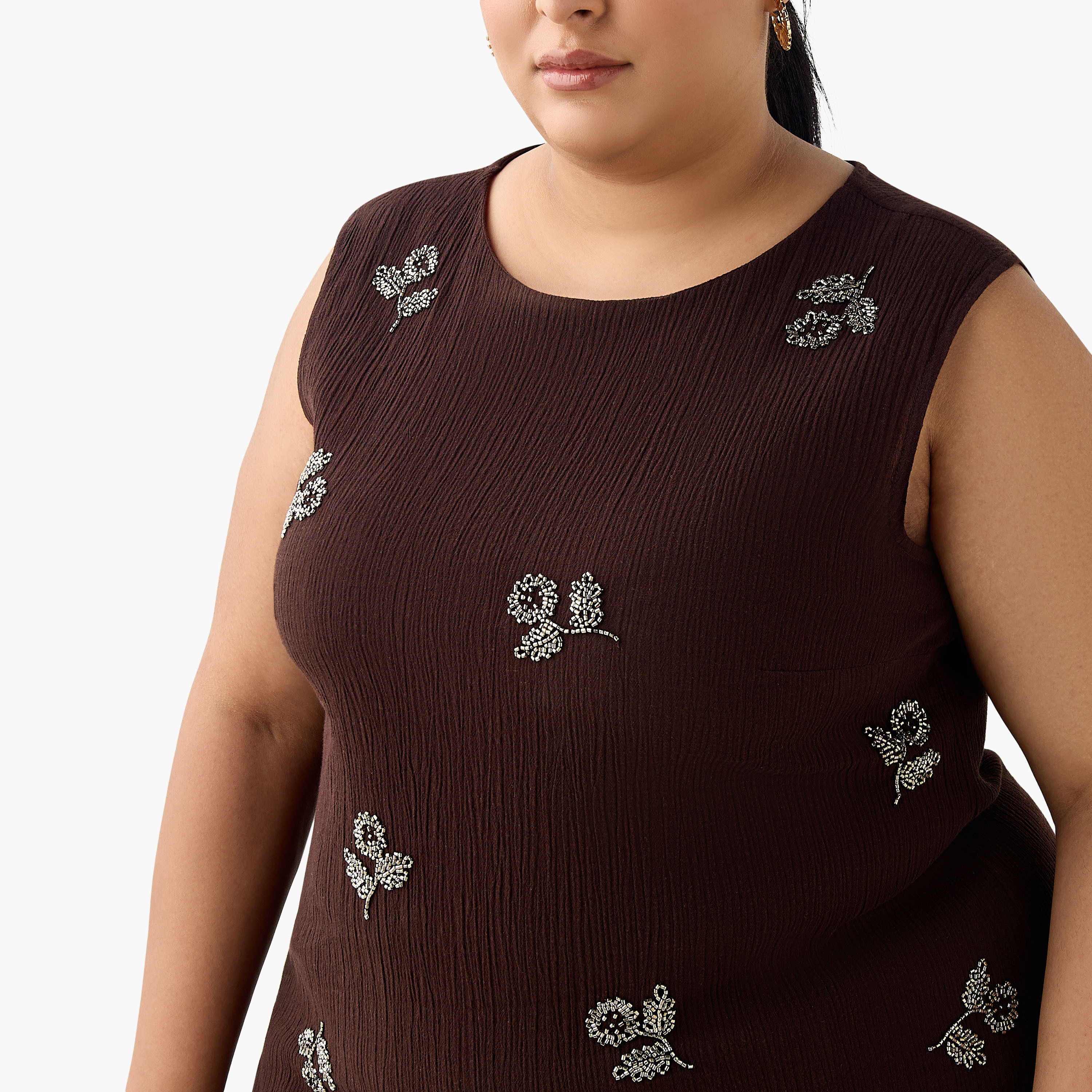 Ulla Popken Sleeveless Linen Blend Top with Embellishment-women-clothing-coordsets-image-7