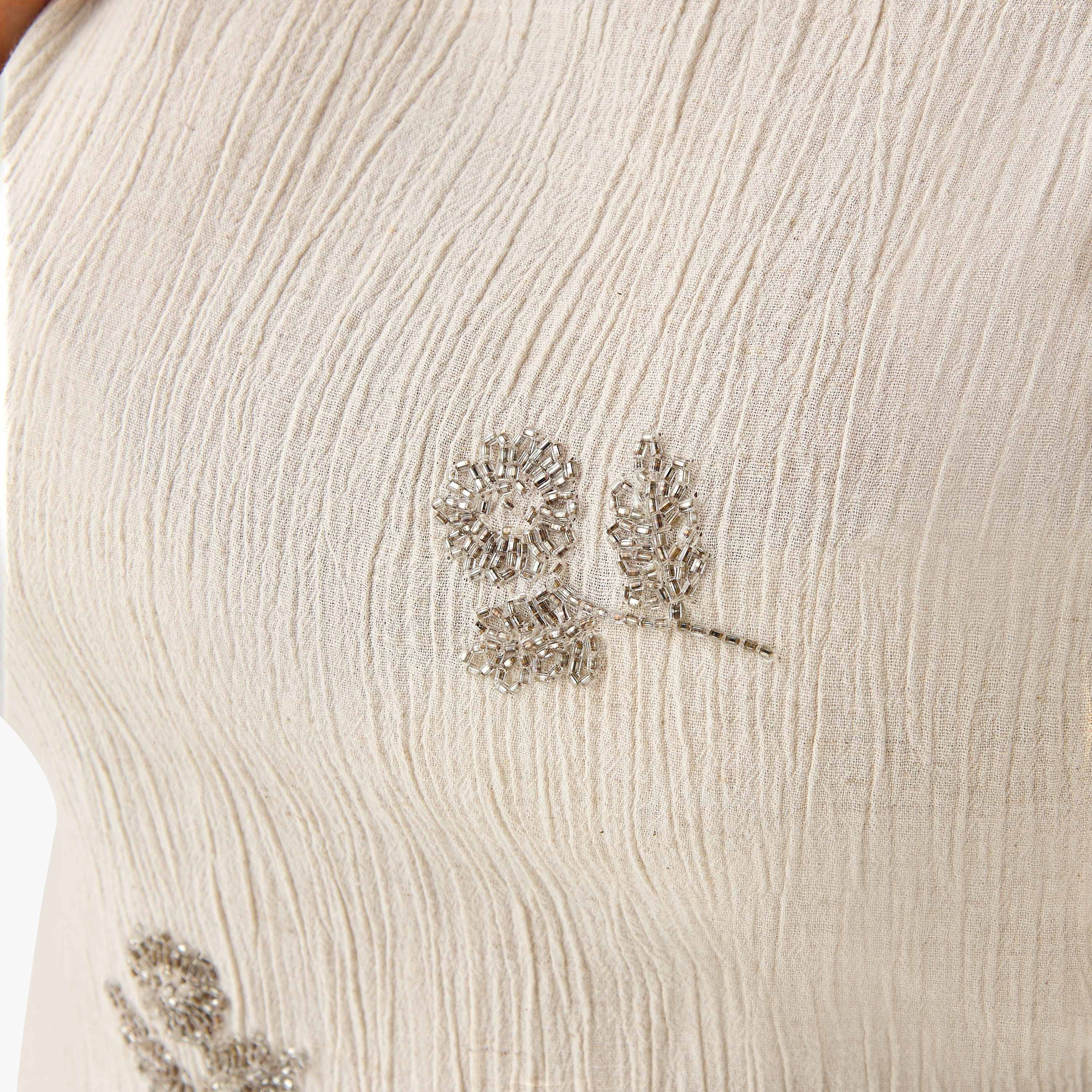 Ulla Popken Sleeveless Linen Blend Top with Embellishment-women-clothing-coordsets-image-2