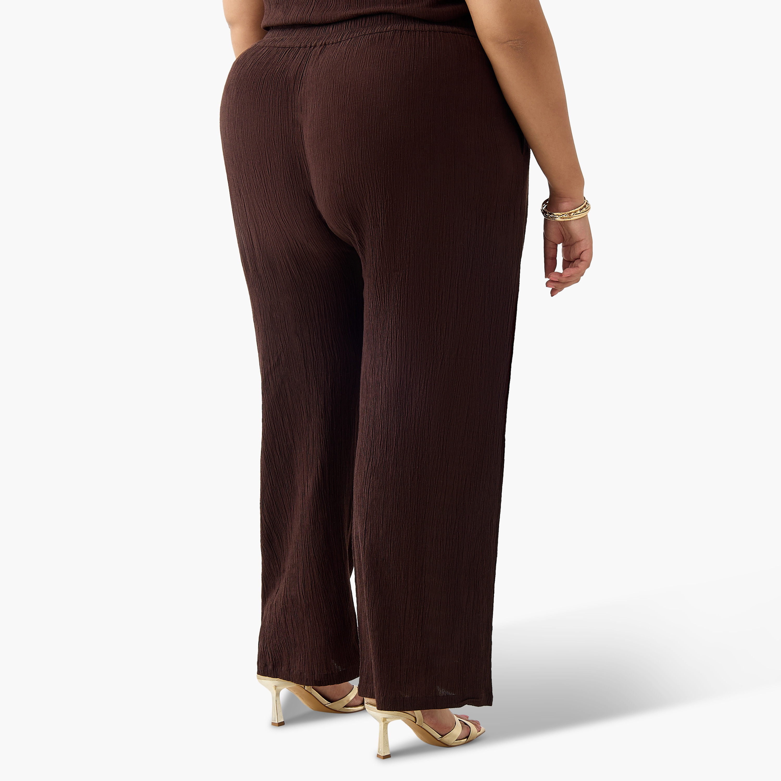 Ulla Popken Textured Wide Leg Linen Blend Pants-women-clothing-coordsets-image-6