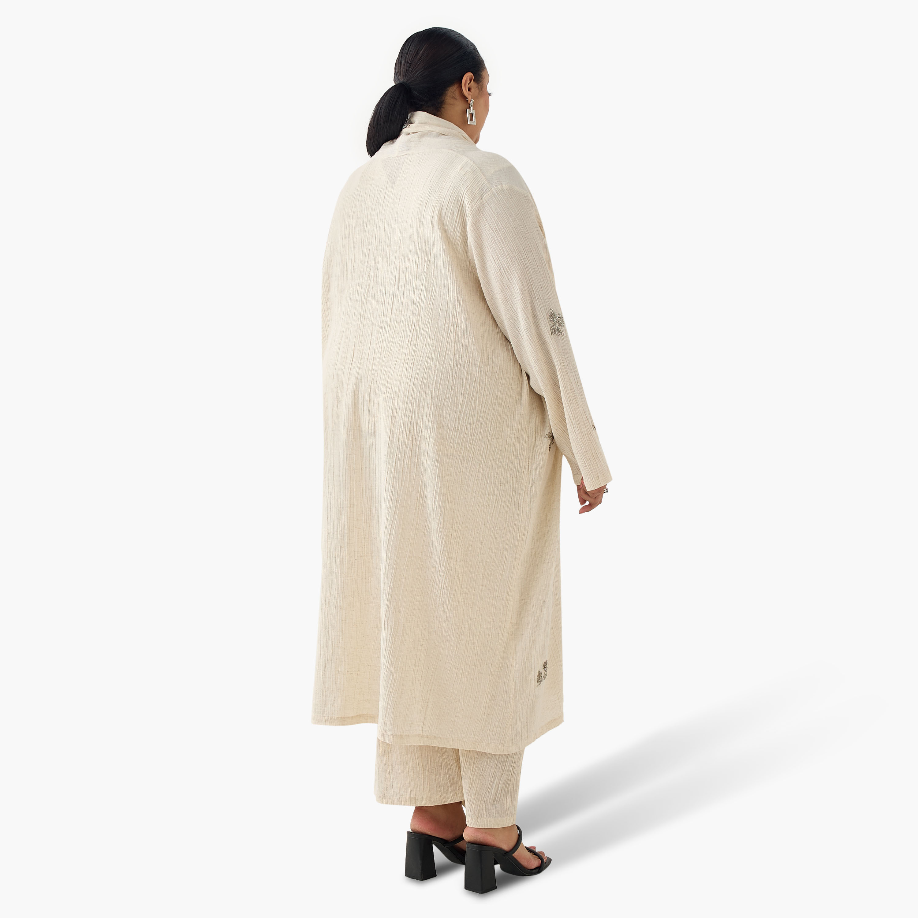 Ulla Popken Relaxed Fit Linen Blend Longline Shrug with Embellishments-women-clothing-coordsets-image-6