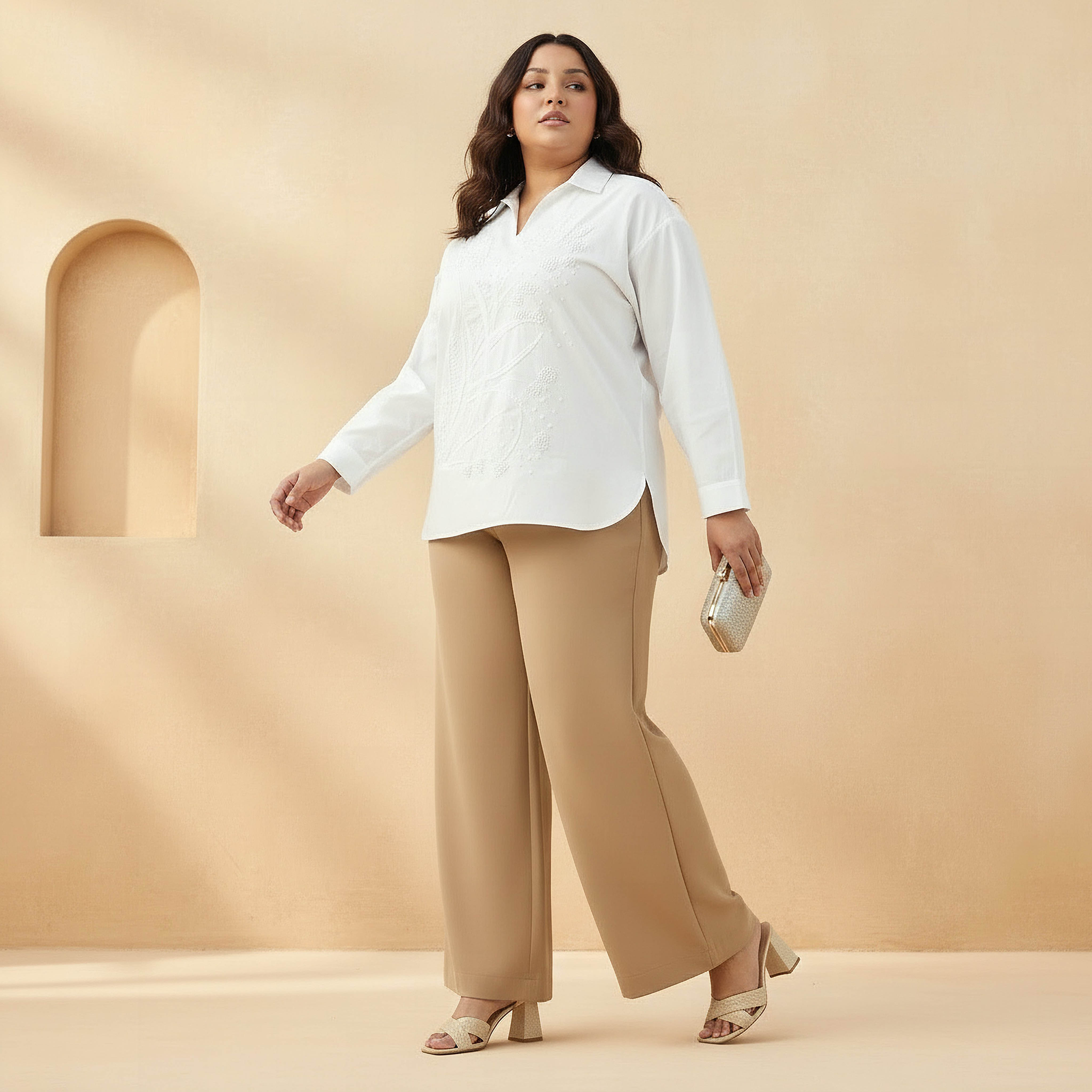 Ulla Popken Relaxed Fit Cotton Top with Embellishment-women-clothing-shirtsandblouses-shirts-image-3