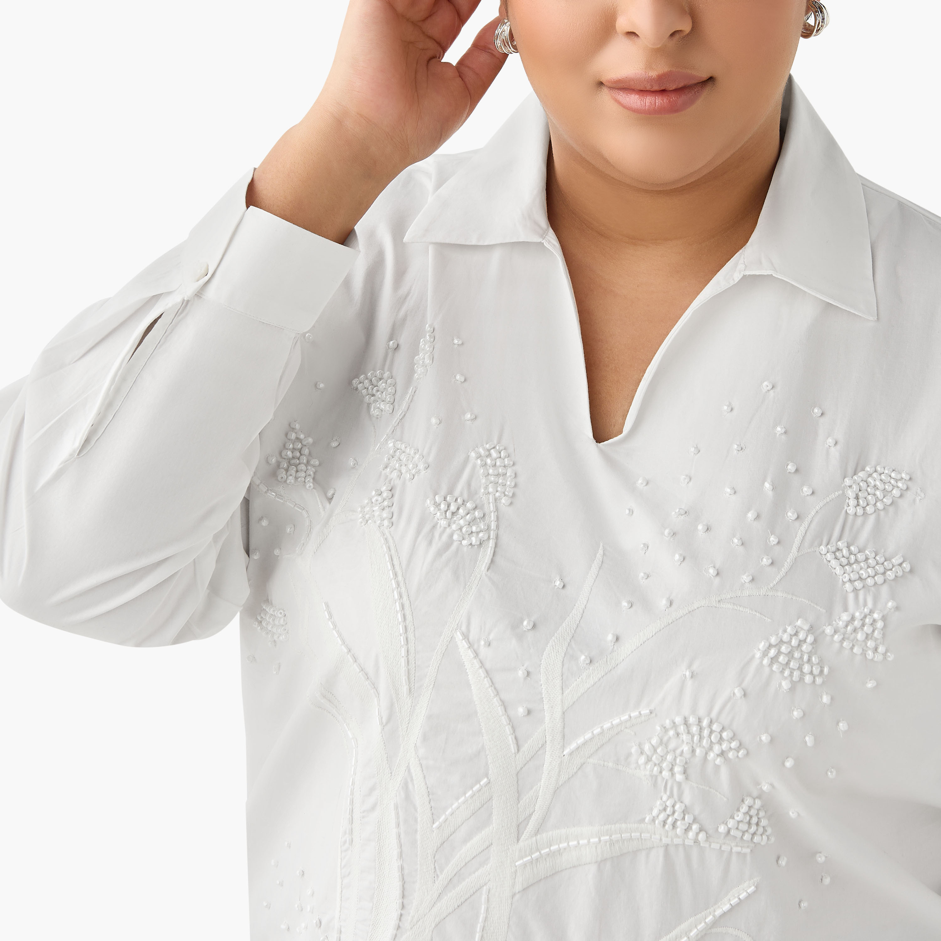 Ulla Popken Relaxed Fit Cotton Top with Embellishment-women-clothing-shirtsandblouses-shirts-image-7