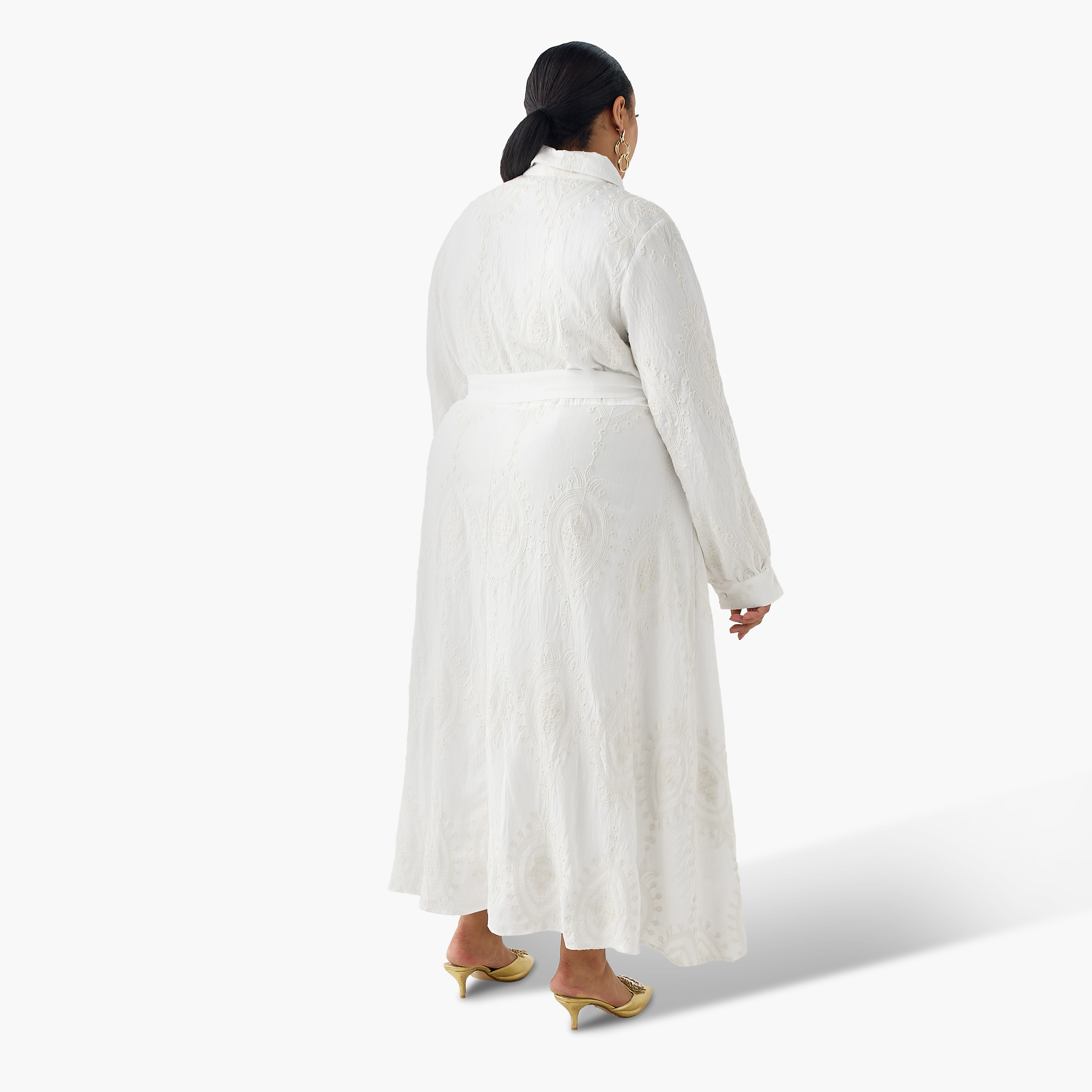 Ulla Popken Midi Shirt Dress with Floral Embroidery-women-clothing-dresses-image-5