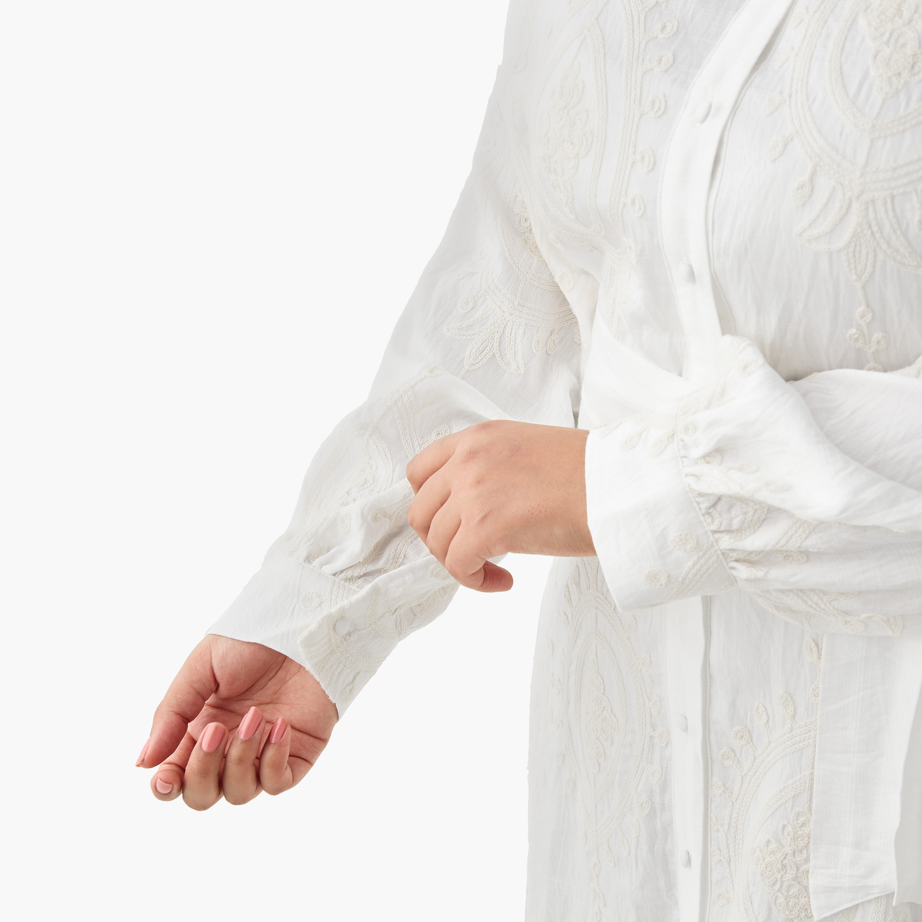 Ulla Popken Midi Shirt Dress with Floral Embroidery-women-clothing-dresses-image-7